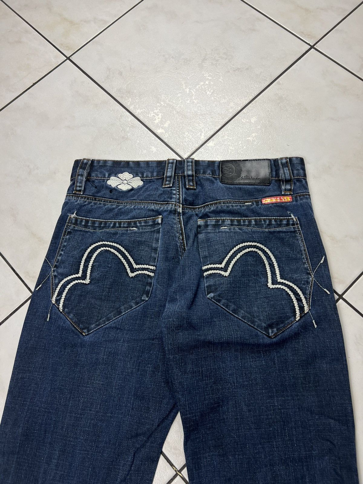 Evisu Vintage Soone denim distressed y2k selvedge jeans navy japan Size US 32 / EU 48 - 15 Thumbnail