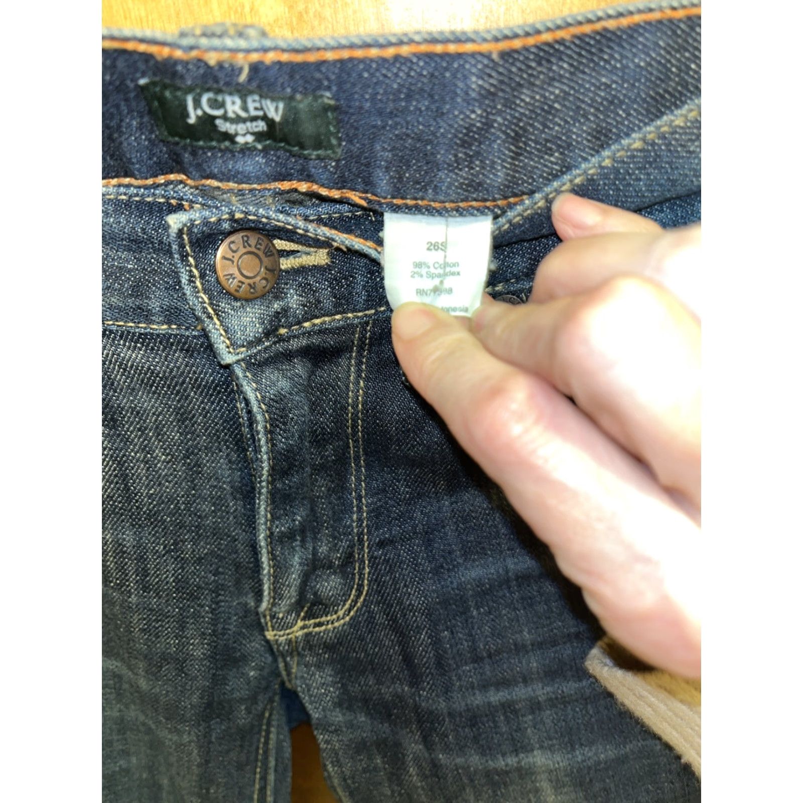 J.Crew J.Crew Jeans Womens Matchstick Stretch Dark Blue Straight Leg Size 26S Size 26" / US 2 / IT 38 - 3 Thumbnail