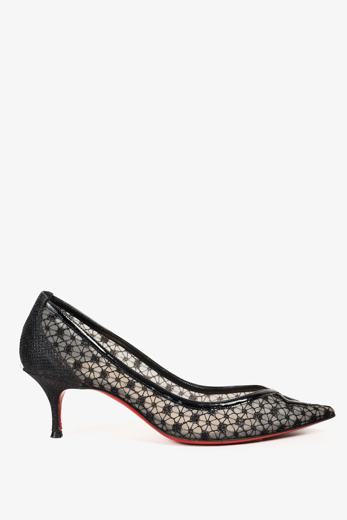 Christian Louboutin Christian Louboutin Neomid Embroidered Mesh & Leather Pumps Size US 6.5 / IT 36.5 - 1 Thumbnail