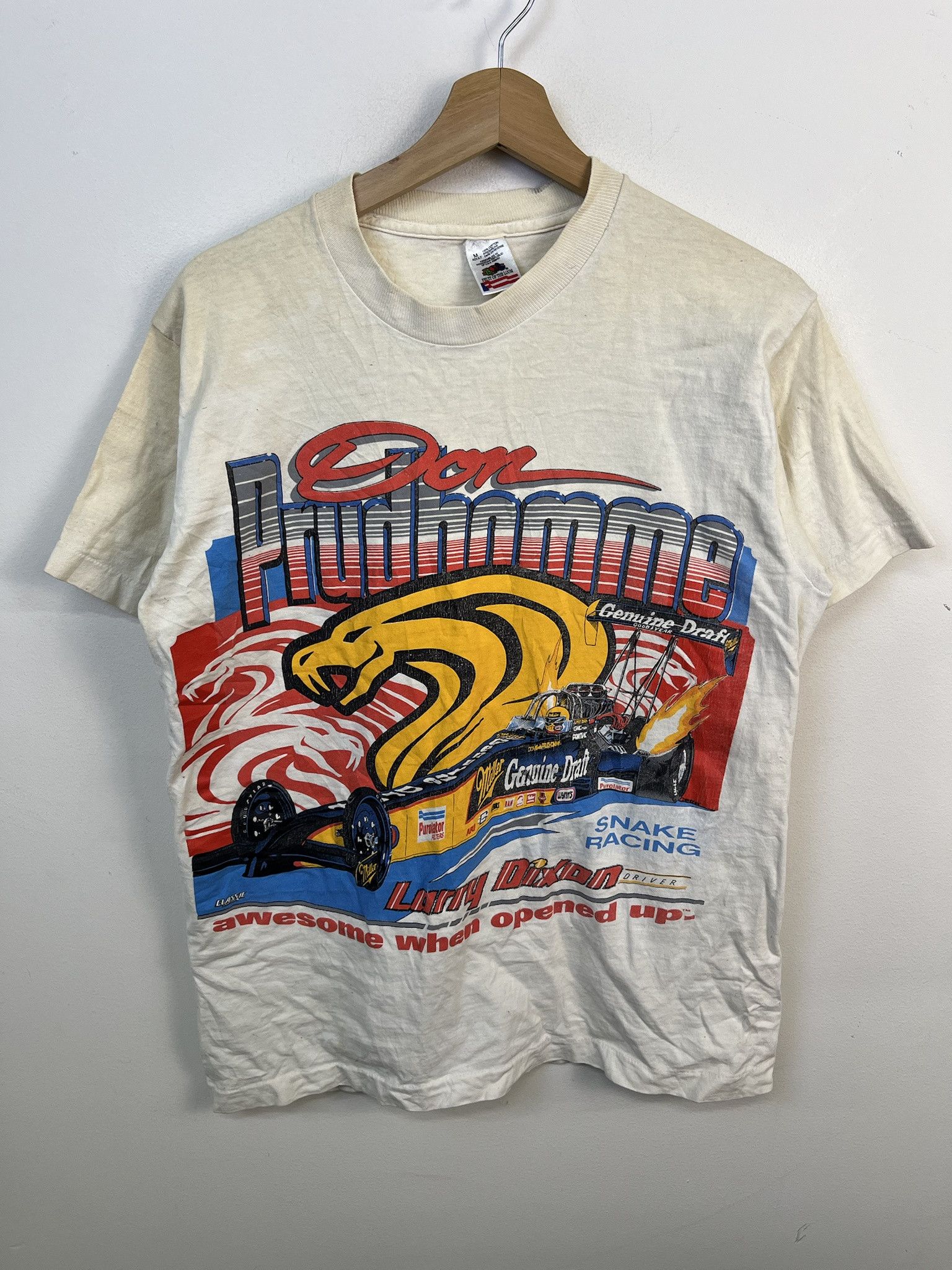 NASCAR Vintage Tee Shirt 1995 Snake Racing Don Prudhomme Singel Stitch Tee Shirt Size M Size US M / EU 48-50 / 2 - 1 Thumbnail