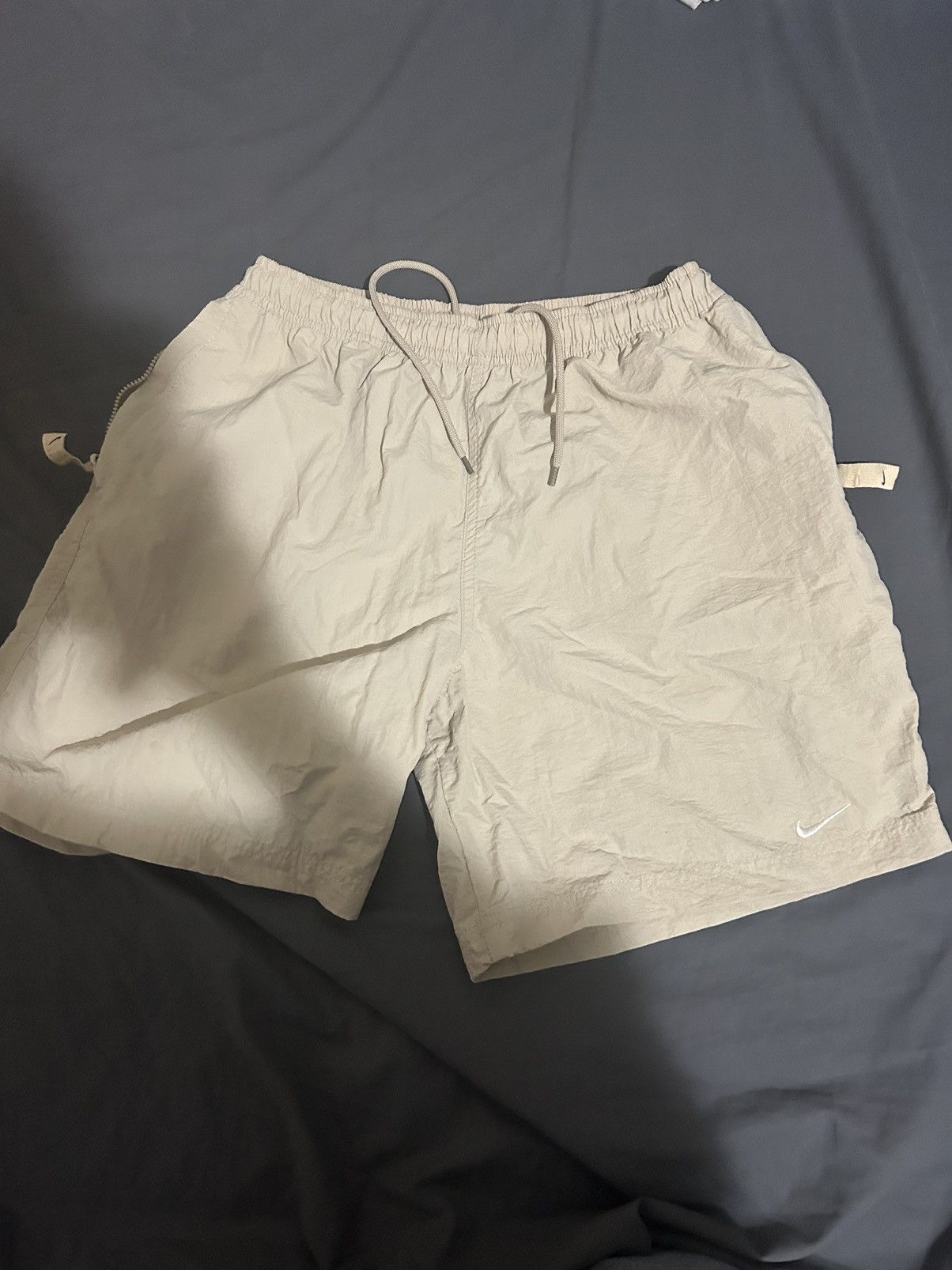 Nike × Vintage Cream Nike Swoosh Shorts Size US 30 / EU 46 - 1 Thumbnail