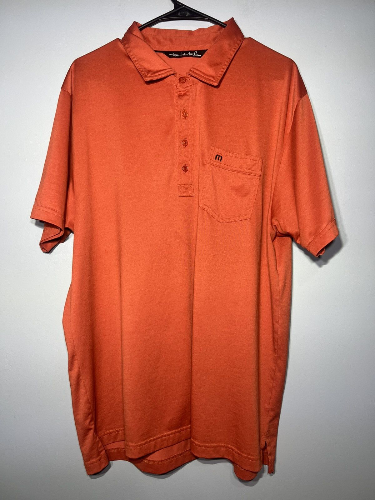 TravisMathew Travis Mathew Men's Orange Golf Polo Shirt S/S Size XL Size US XL / EU 56 / 4 - 5 Thumbnail