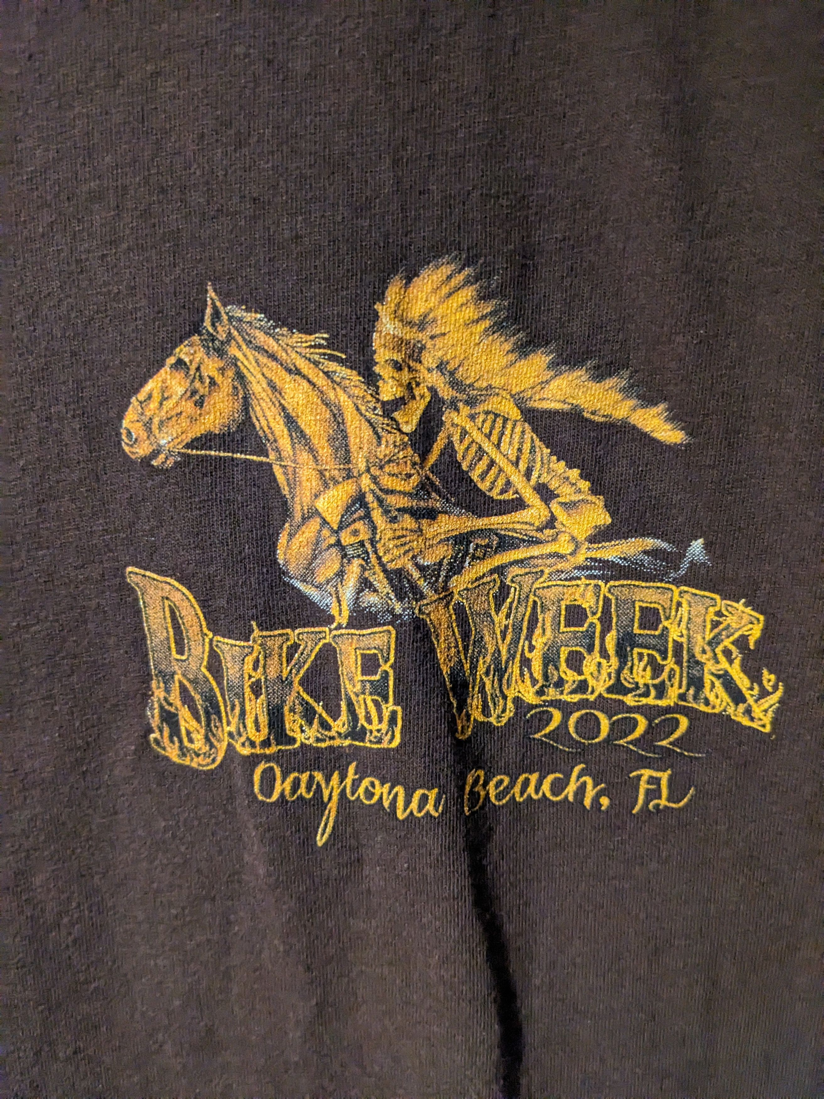 Gildan × Harley Davidson Bike Week 2022 Daytona Florida Skeleton Motorcycle T-Shirt Size US M / EU 48-50 / 2 - 4 Thumbnail