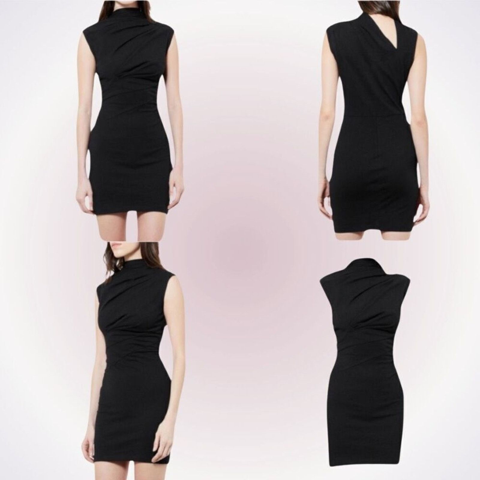 Rta RTA Holly twisted neck mini organza jersey dress | Sz 4, NWT Size S / US 4 / IT 40 - 2 Thumbnail