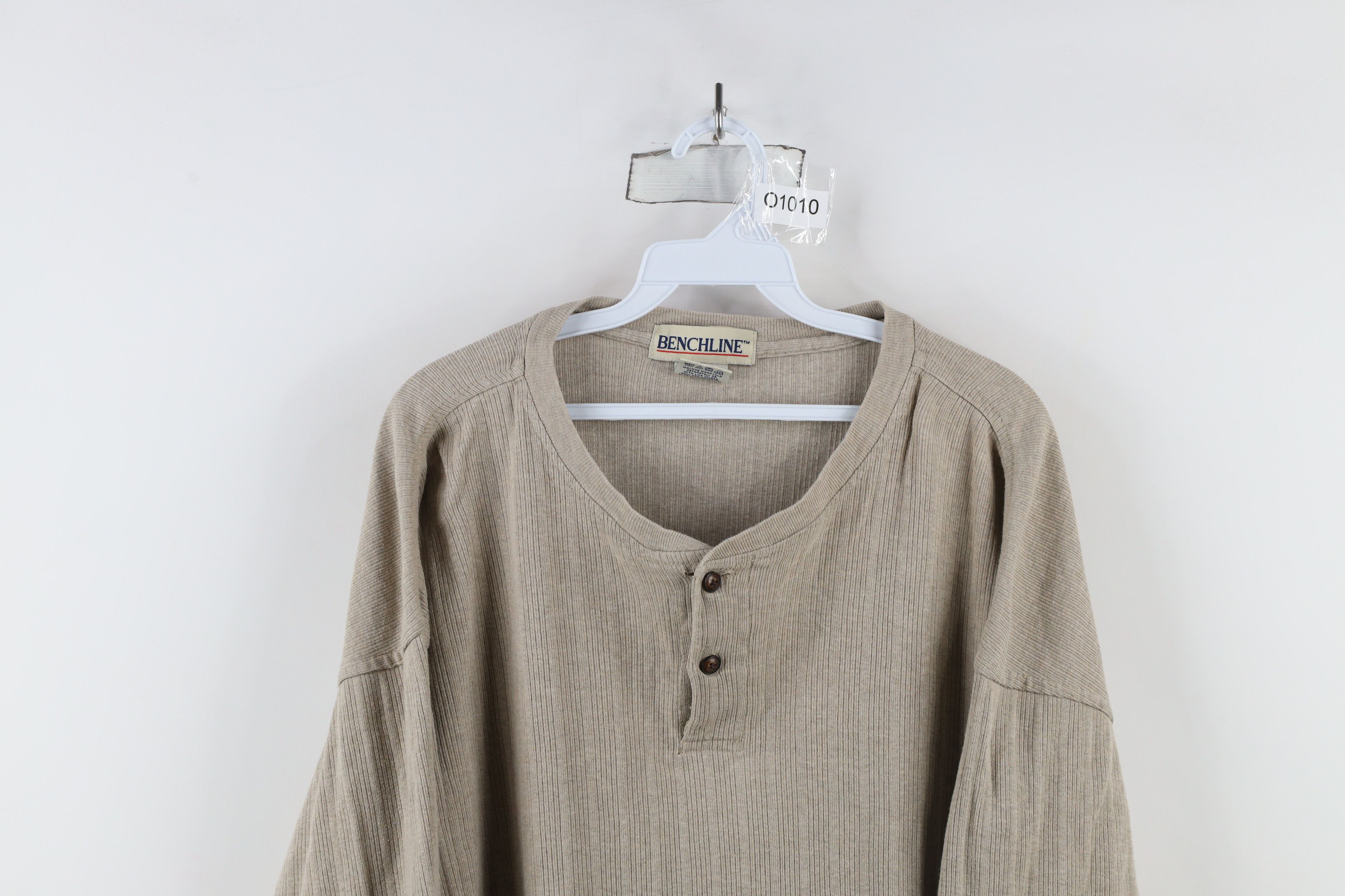Vintage Vintage 90s Streetwear Ribbed Long Sleeve Henley T-Shirt Size US XL / EU 56 / 4 - 2 Thumbnail