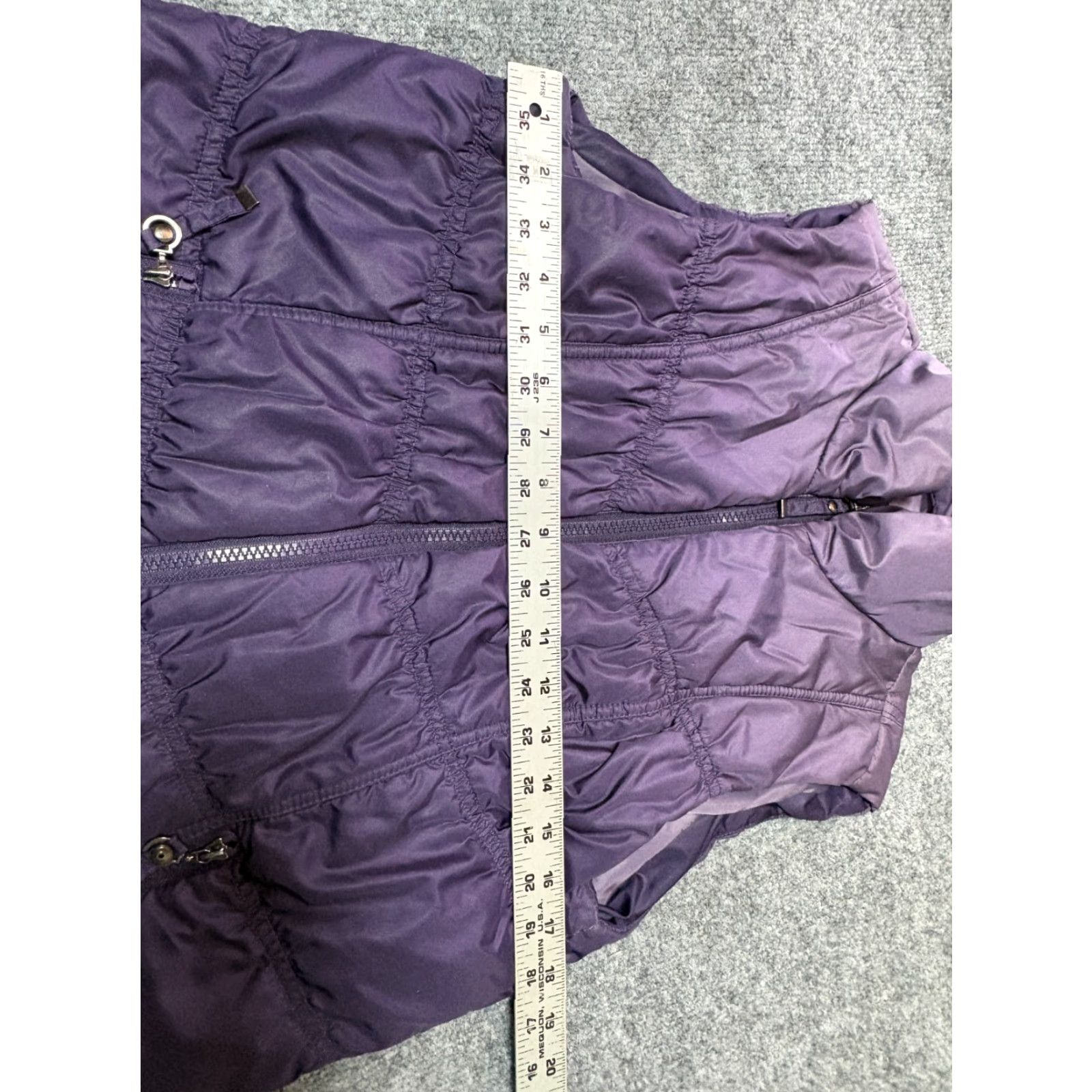 Vintage Tribal Vest Jacket Womens Small Purple Sleeveless Full Zip Puffer Jacket Full Zip Zipped Pockets Outdoor Casual Travel Size S / US 4 / IT 40 - 3 Thumbnail