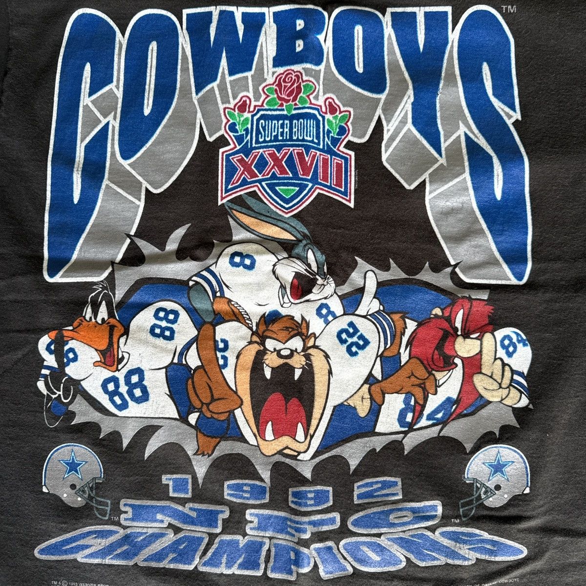 Warner Bros 1992 Dallas Cowboys x Looney Tunes Tee - Anvil Tag Size US XL / EU 56 / 4 - 4 Thumbnail