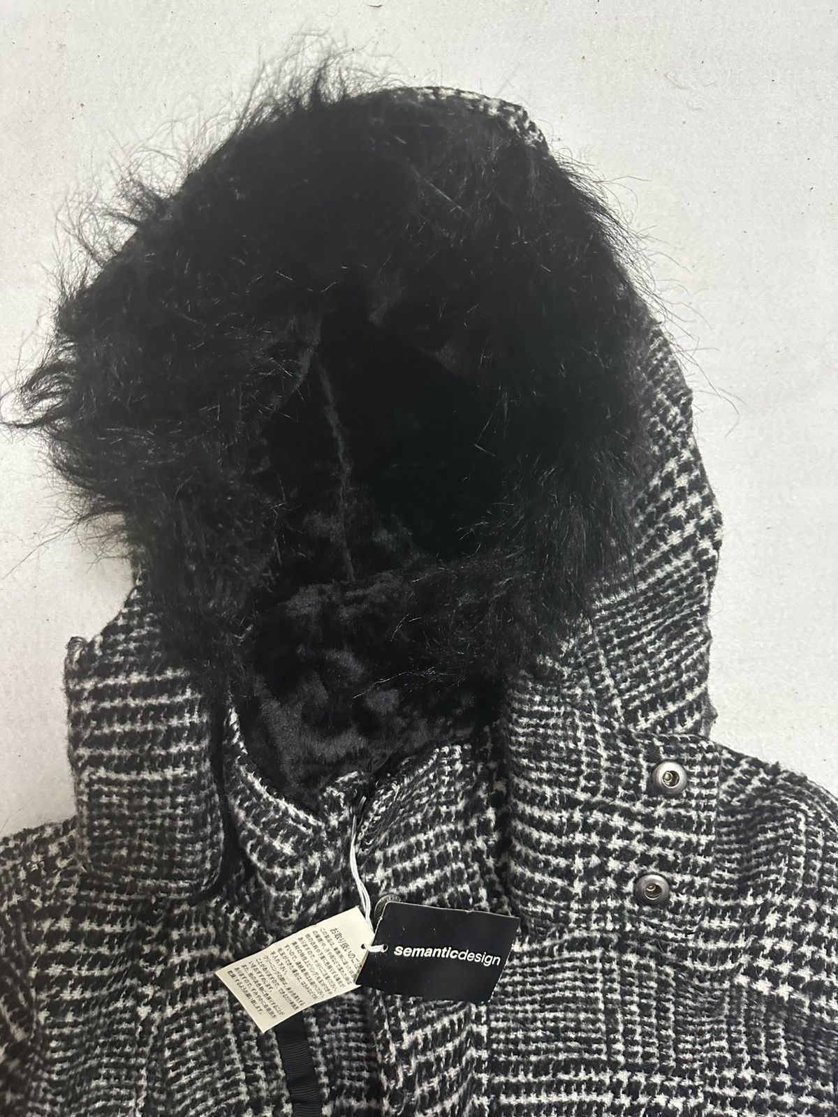 Semantic Design Wool Fur Jacket With Tag