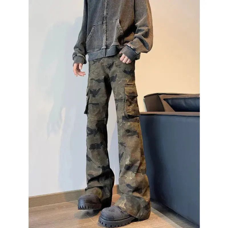 Japanese Brand Retro hip-hop camouflage micro flared jeans Size US 32 / EU 48 - 4 Thumbnail
