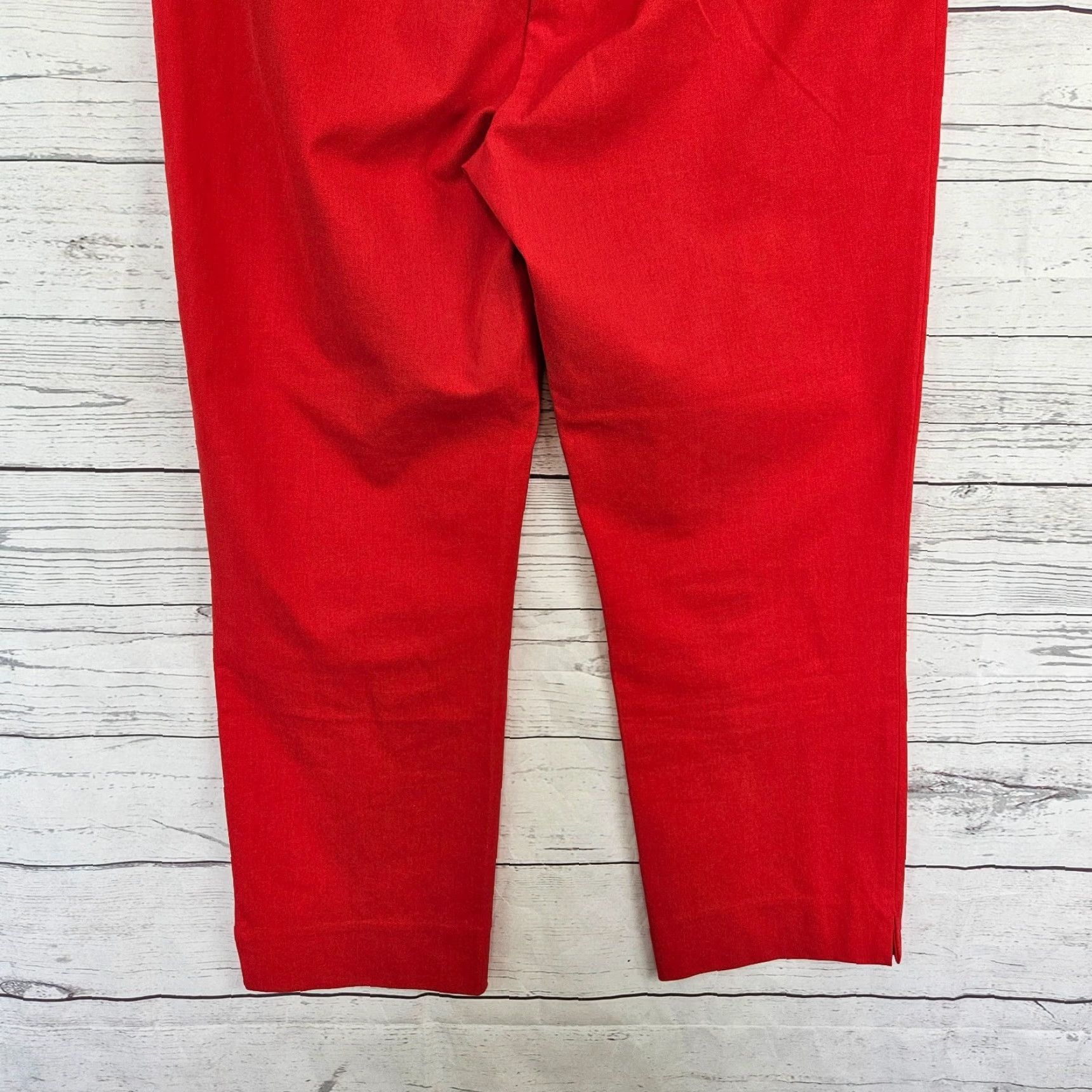 Vintage Chicos Womens Cropped Pants Sz 6 Red Pull On Cotton Blend Mid Rise - 15.5" Waist 23" Inseam 10.5" Rise Size 28" / US 6 / IT 42 - 5 Thumbnail