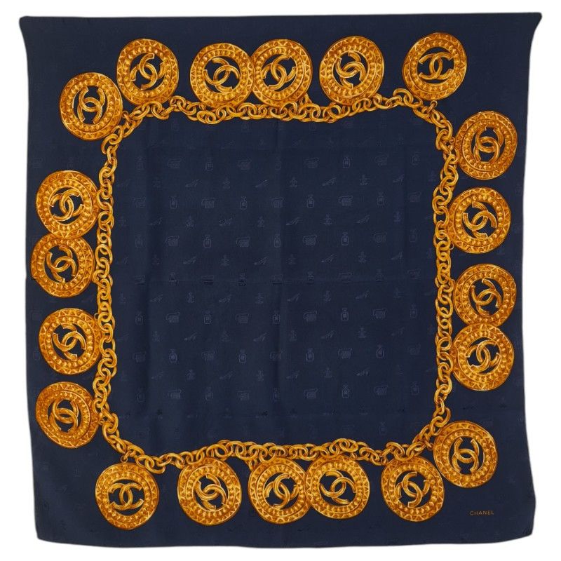 Chanel Chanel Chanel Coco Mark Round Chain Silk Scarf Others Scarf Size ONE SIZE - 1 Thumbnail