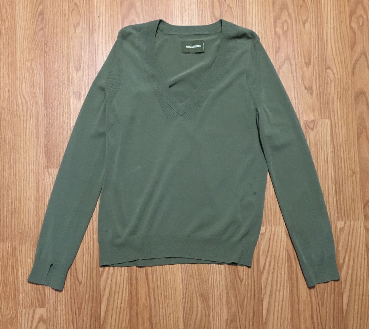 Zadig & Voltaire Zadig & Voltaire Rina V-Neck Olive Green Sweater Size S Size S / US 4 / IT 40 - 10 Thumbnail