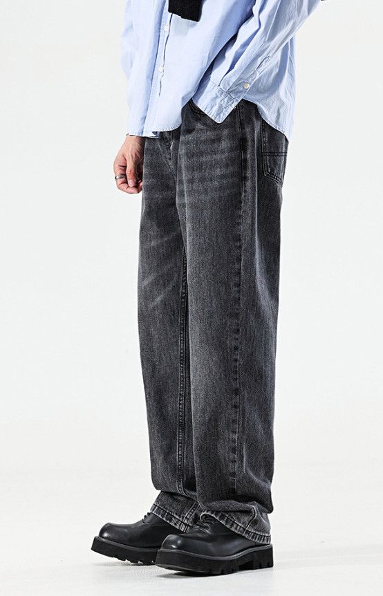 Japanese Brand Men's trendy retro washed loose wide-leg jeans Size US 32 / EU 48 - 3 Thumbnail
