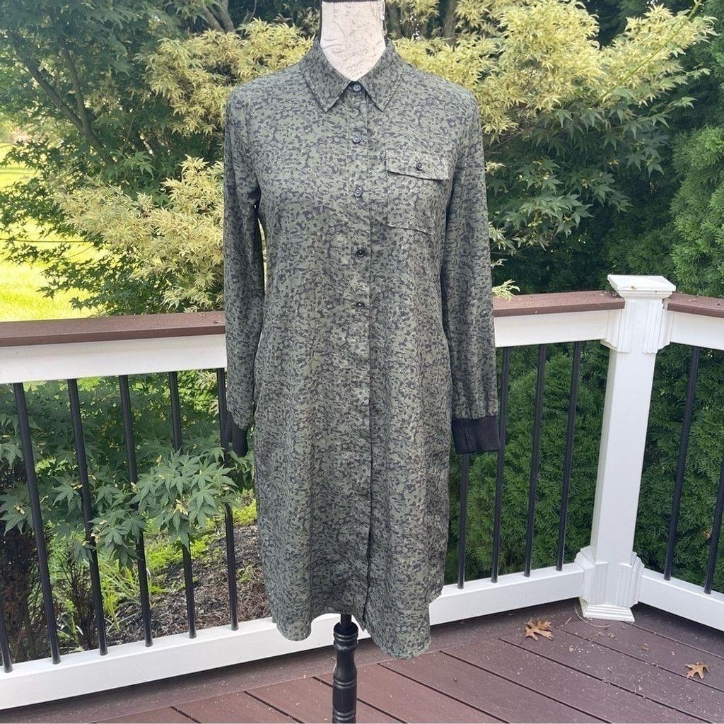 Other ECRU Ronan Shirtdress, Green Camo, long sleeves Sz XS Size XS / US 0-2 / IT 36-38 - 9 Thumbnail
