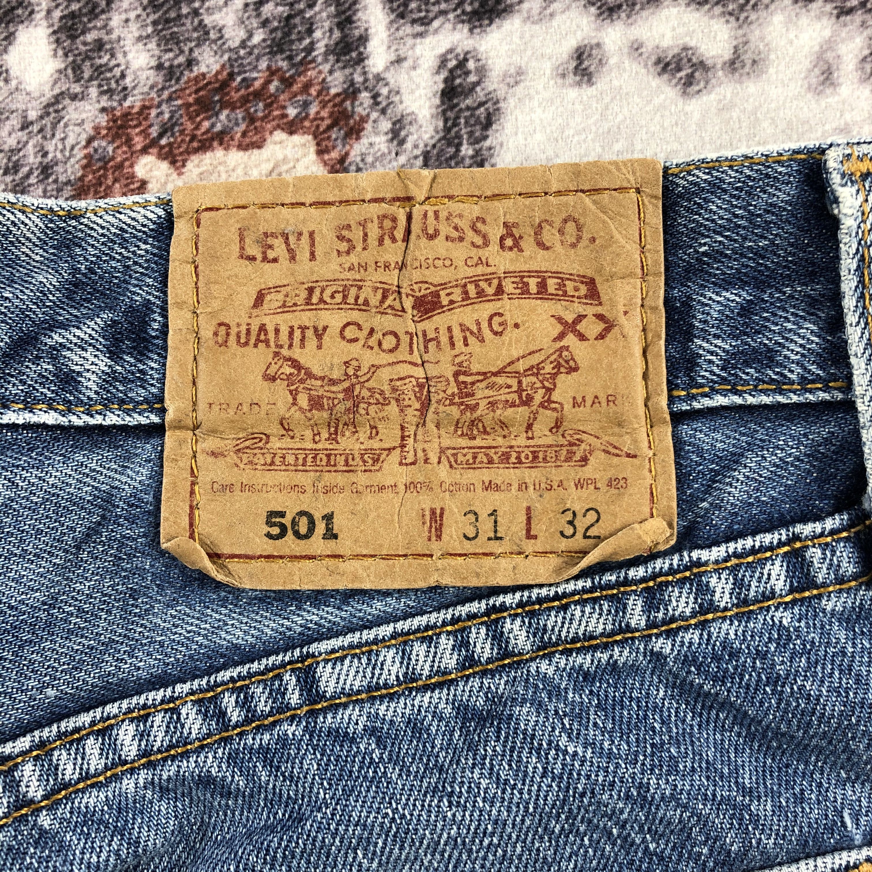 Levi's 90s Vintage Blue Wash Levis 501 Jeans-JM2244 Size US 30 / EU 46 - 8 Thumbnail