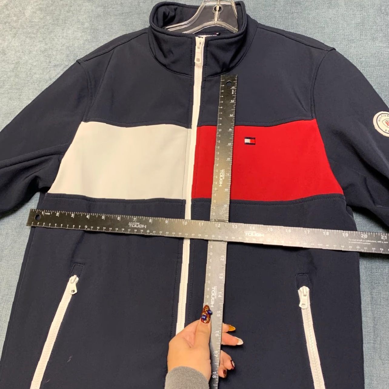 Tommy Hilfiger Tommy Hilfiger Softshell Jacket Men Small Blue Colorblock Fleece Lined Mock Neck Size US S / EU 44-46 / 1 - 6 Thumbnail