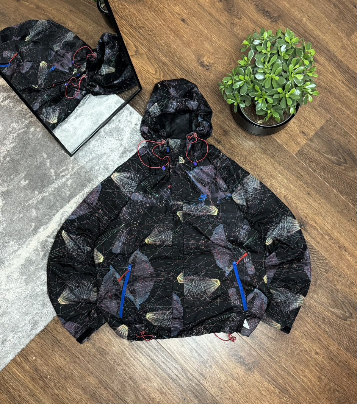 90s Nike Vintage Full Print Airmax Nylon Hooded Jacket Tn