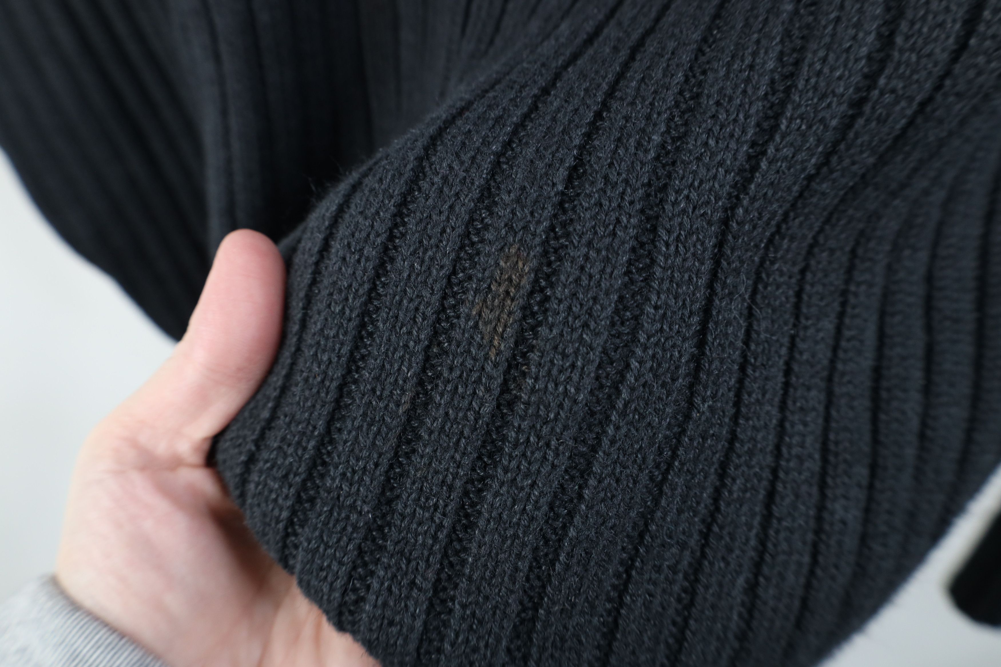 Vintage Vintage 90s Streetwear Ribbed Knit Sweater Charcoal Gray Size US L / EU 52-54 / 3 - 4 Thumbnail