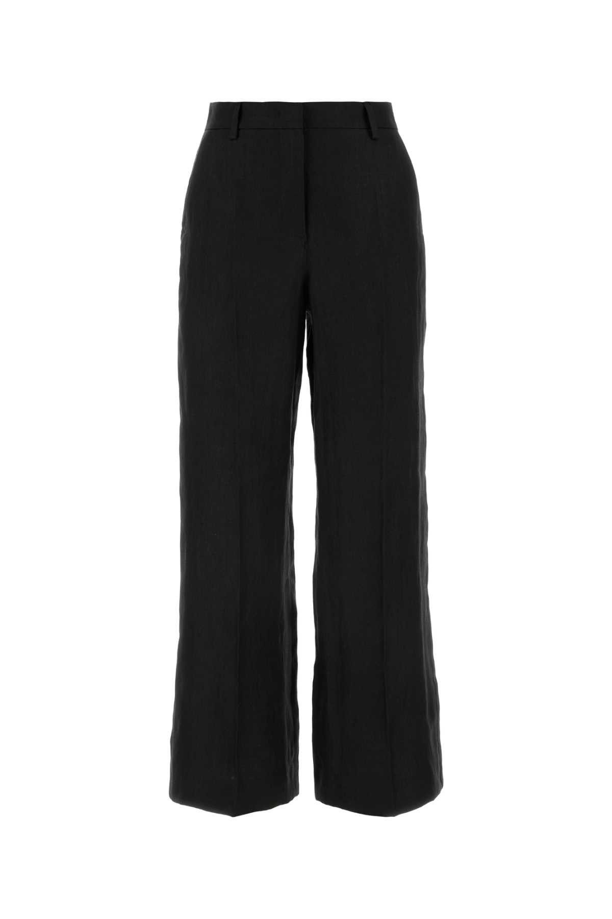 image of Weekend Max Mara Black Linen Malizia Wide-Leg Pant, Women's (Size 32)