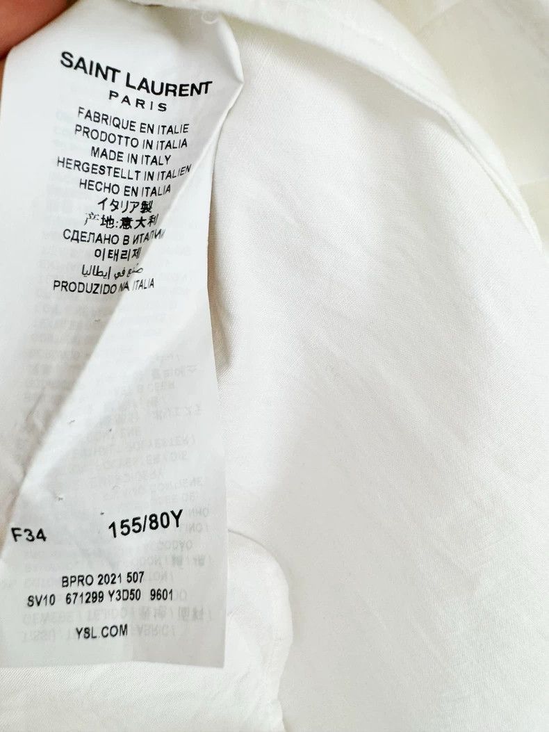 Saint Laurent Paris Elegant Saint Laurent White Embroidered Shirt-2505 Size US XS / EU 42 / 0 - 4 Thumbnail