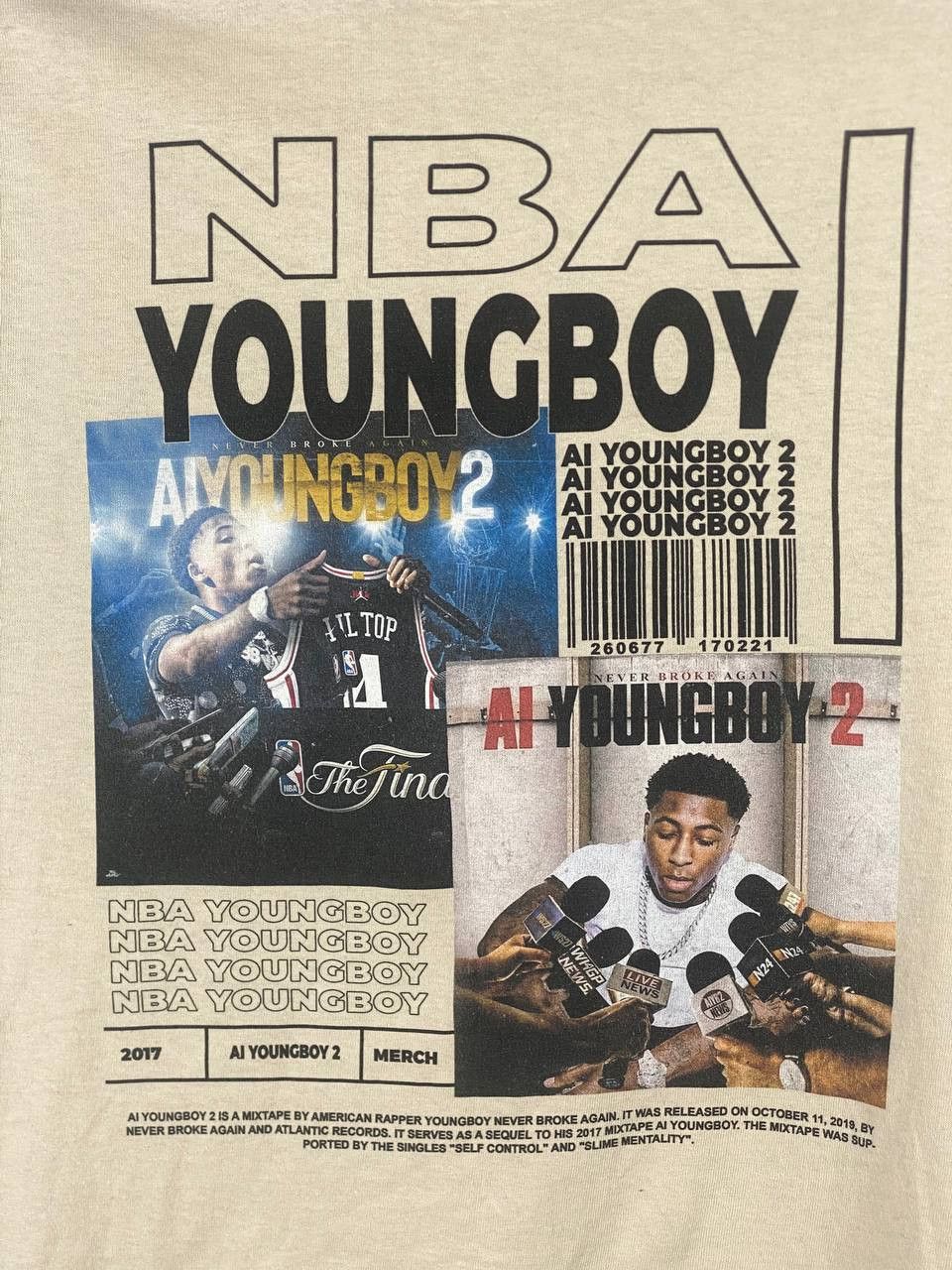 Rap Tees 2017 NBA Youngboy Tour Tee Streetwear Rap Size US M / EU 48-50 / 2 - 5 Thumbnail