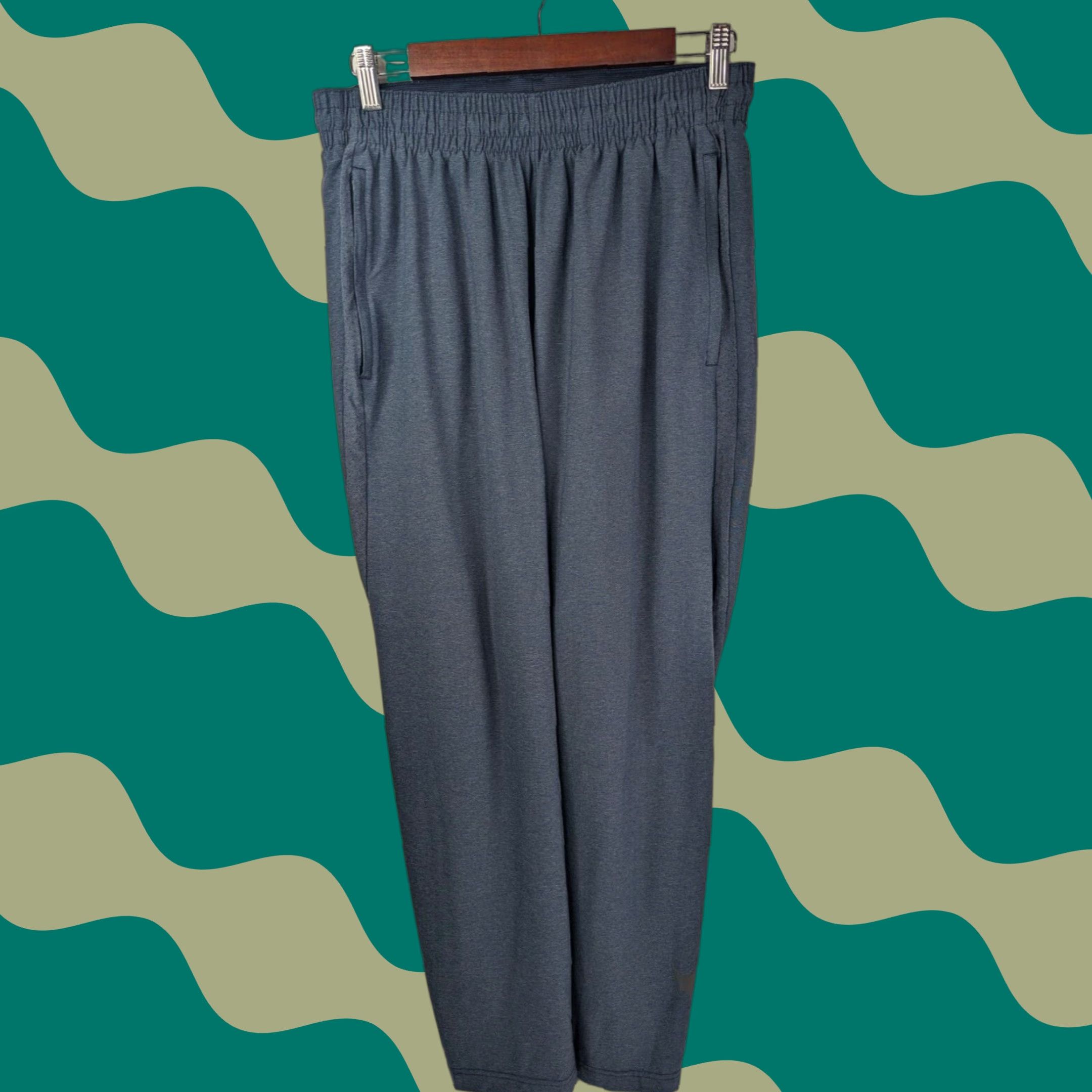 Nike Nike Shield Mens Large Pants Navy Blue Drawstring Pockets Workout Basketball Track Pants Size US 33 - 1 Thumbnail