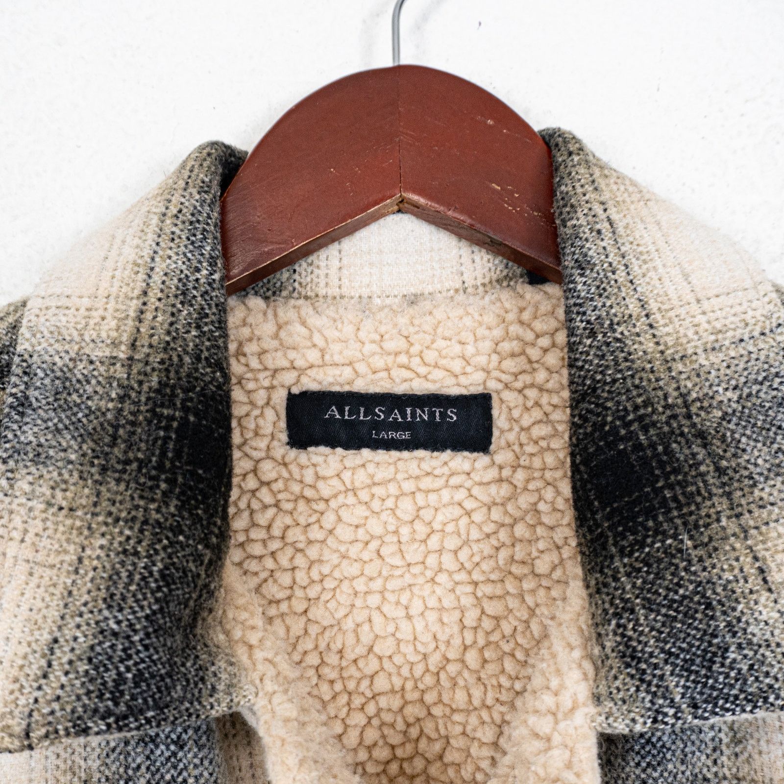 Allsaints All SAINTS Lewes Check Shirt Jacket Sherpa Lined Size Large Size US L / EU 52-54 / 3 - 5 Thumbnail