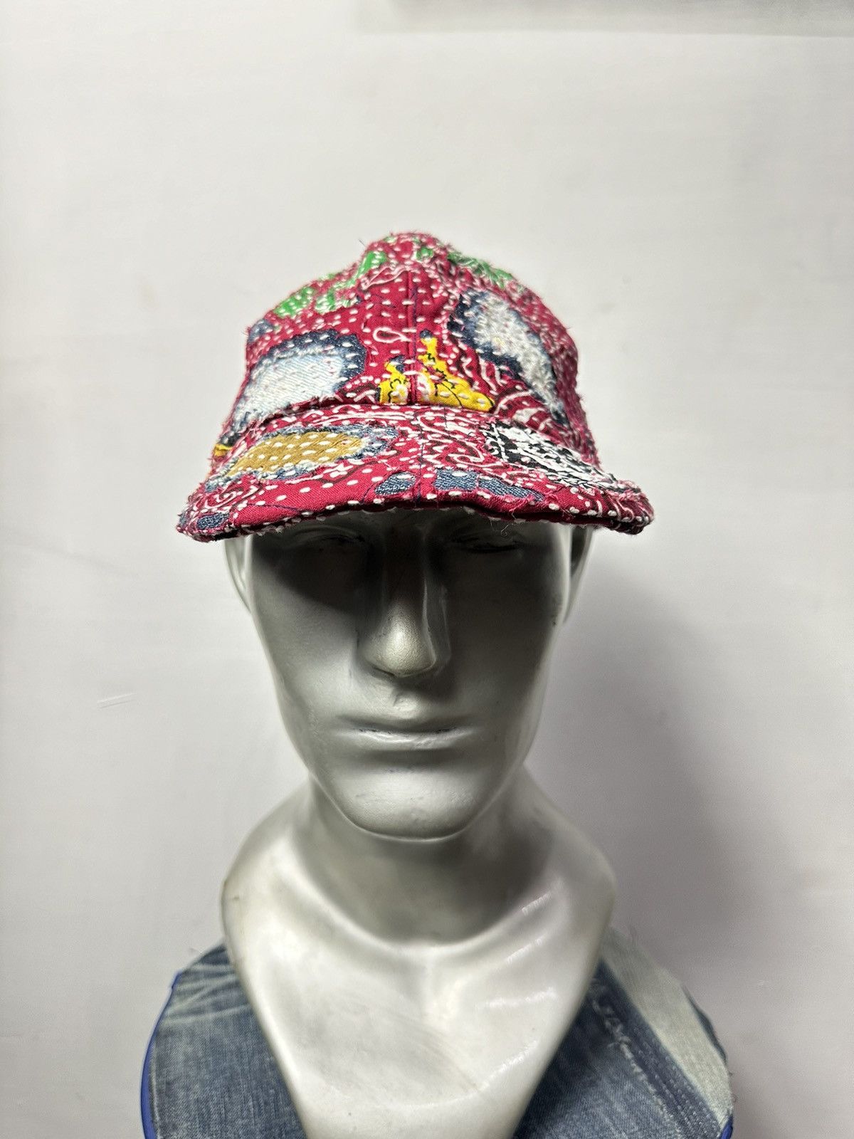 Art Comes First × Handmade Custom Made Distressed Paisley Patchwork Boro hats Size ONE SIZE - 3 Thumbnail