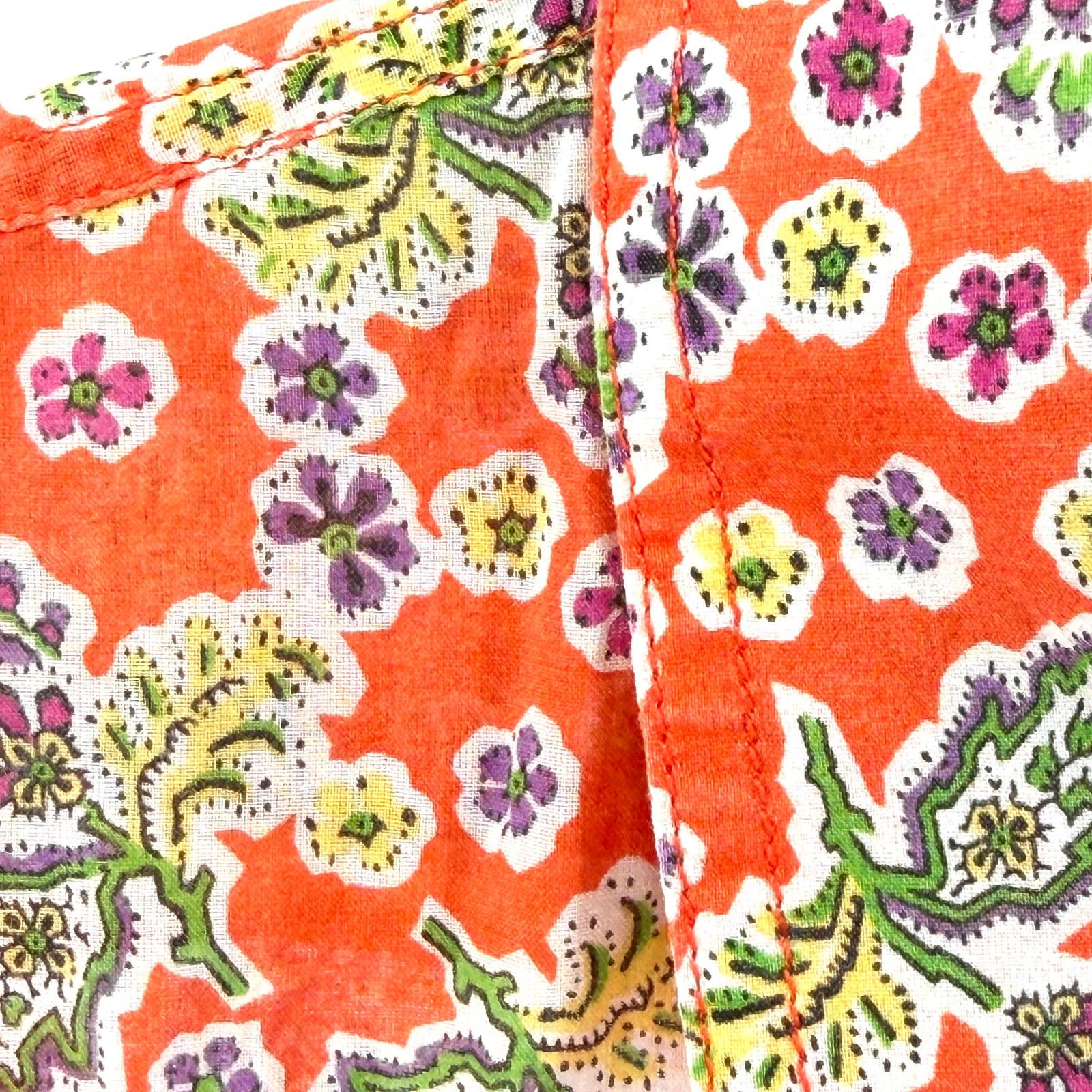 Ralph Lauren Orange Purple Floral 100% Cotton Button Down Shirt Size M / US 6-8 / IT 42-44 - 4 Thumbnail