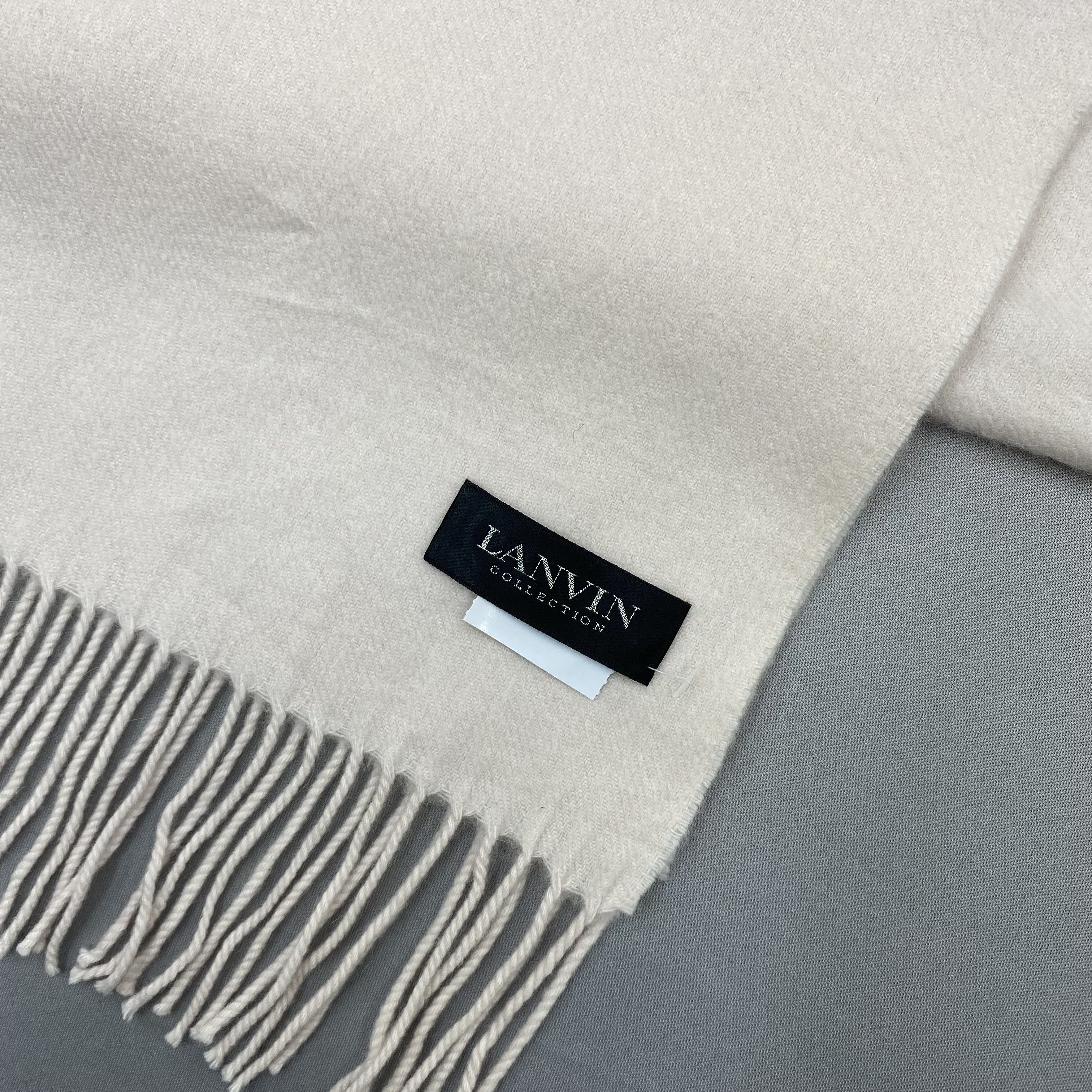 Lanvin Vintage Lanvin Scarf Muffler Wool Cashmere Fringe Scarves Size ONE SIZE - 5 Thumbnail