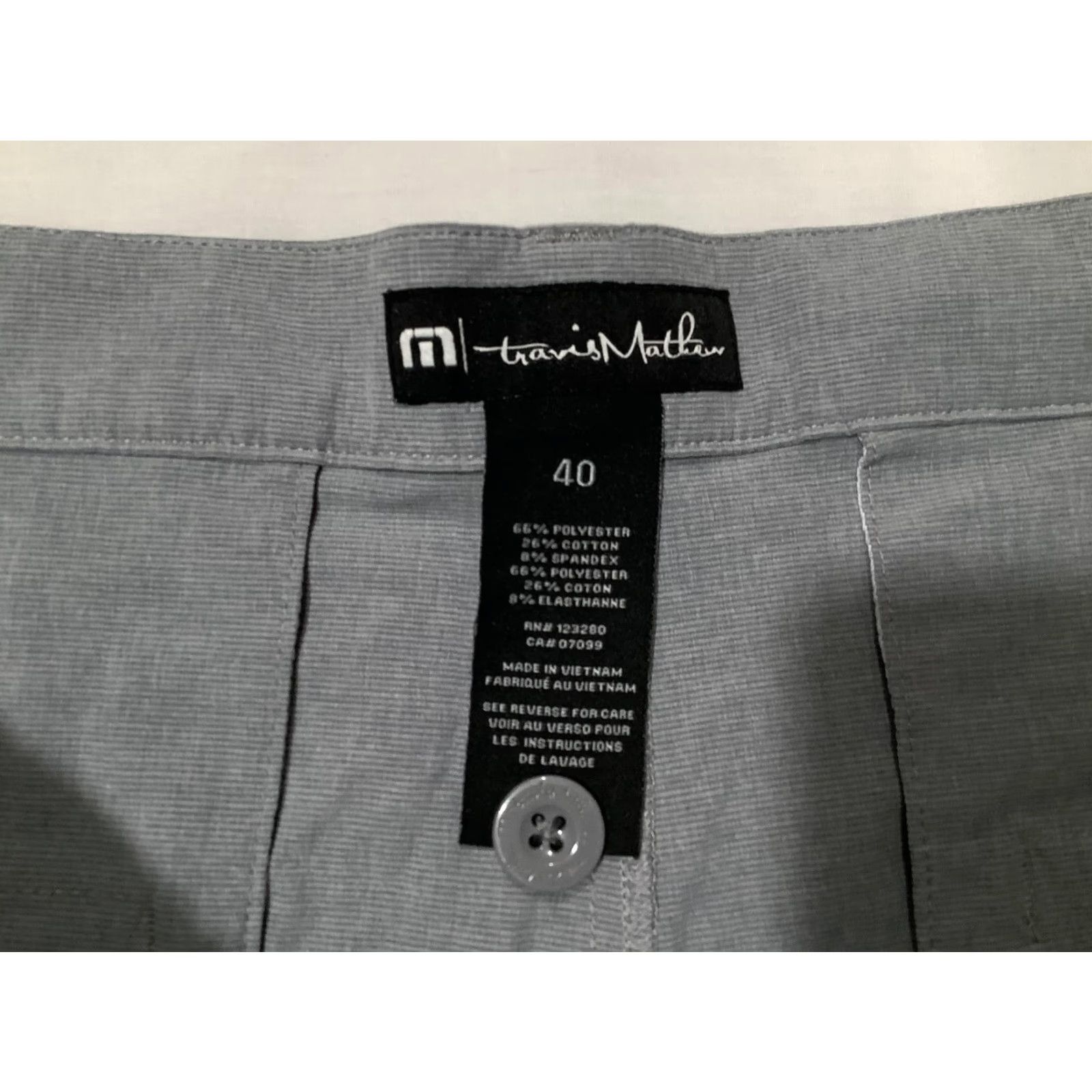TravisMathew Travis Mathew Shorts Mens 40 Gray Microstripe Chino Stretch Golf Casual 10in Size US 40 / EU 56 - 4 Thumbnail