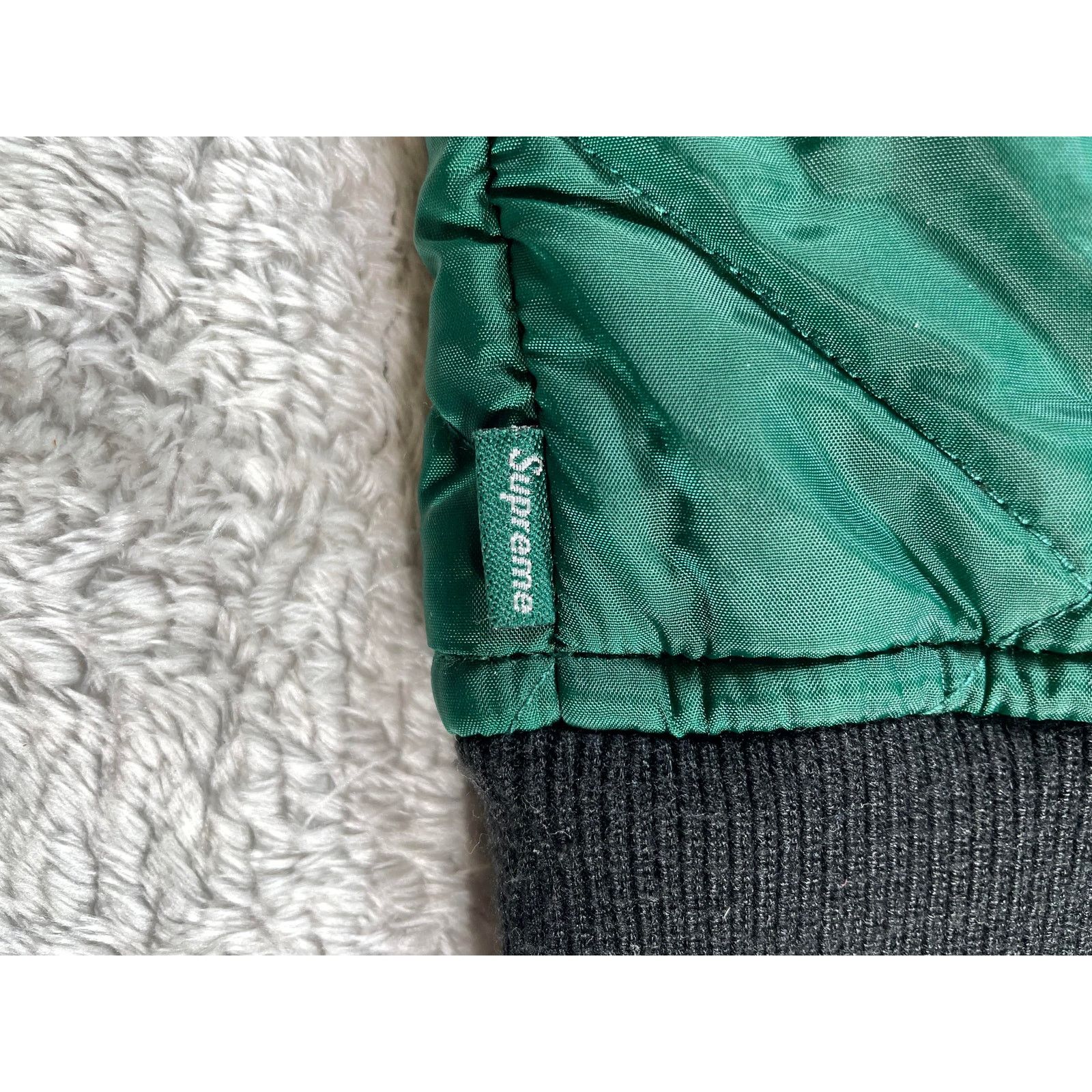 Supreme Supreme Sequin Quilted Green Bomber Jacket Size US L / EU 52-54 / 3 - 3 Thumbnail