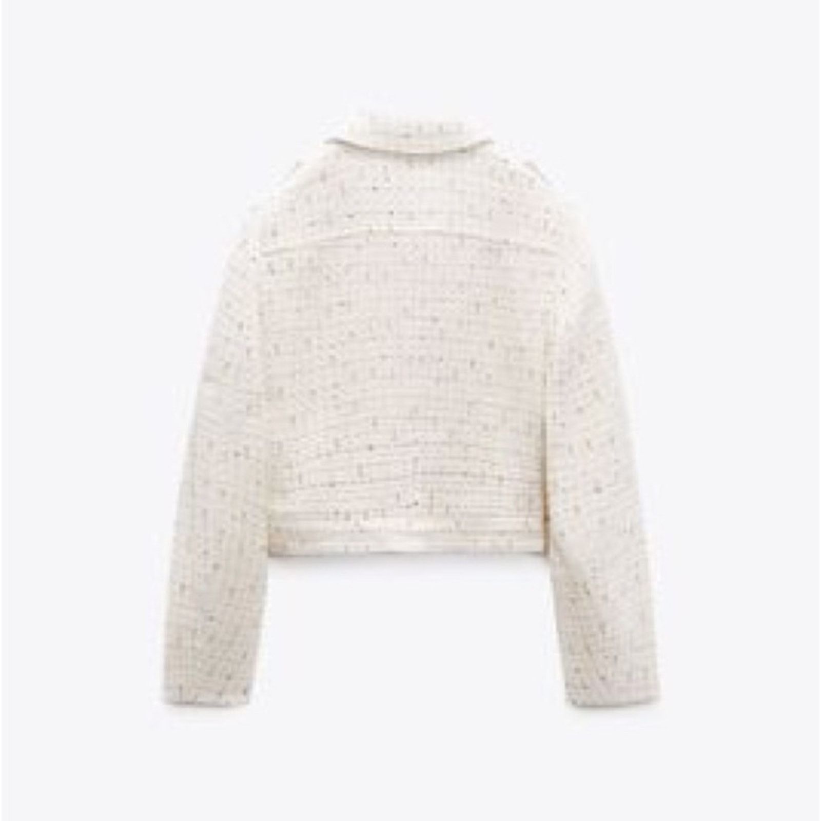 Zara ZARA ZIPPERED TEXTURED JACKET ECRU Size XL / US 12-14 / IT 48-50 - 8 Thumbnail