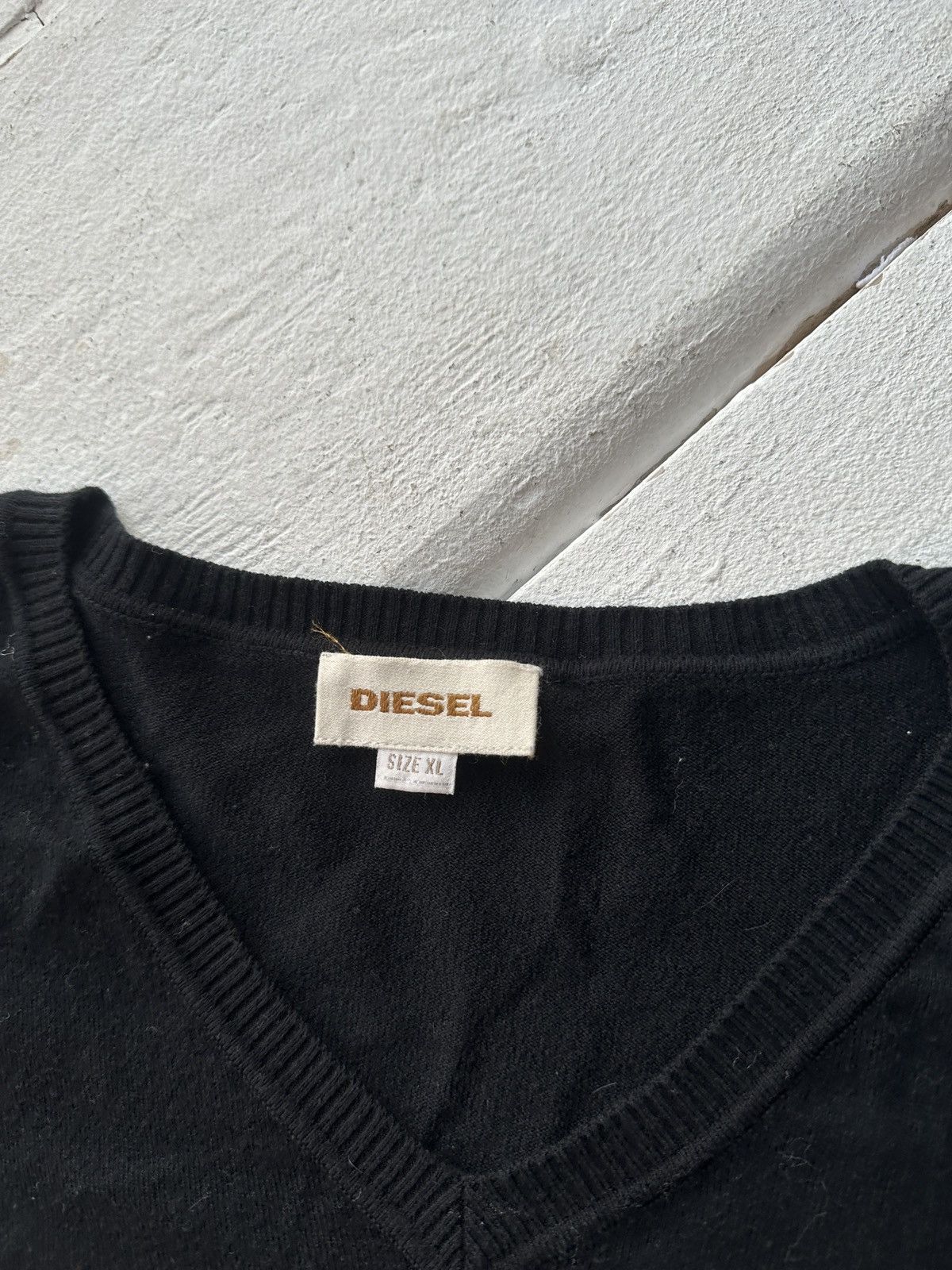 Diesel 🚨Vintage AVANT-GARDE Diesel SWEATER D metal logo Y2K gothic Size US XL / EU 56 / 4 - 6 Thumbnail