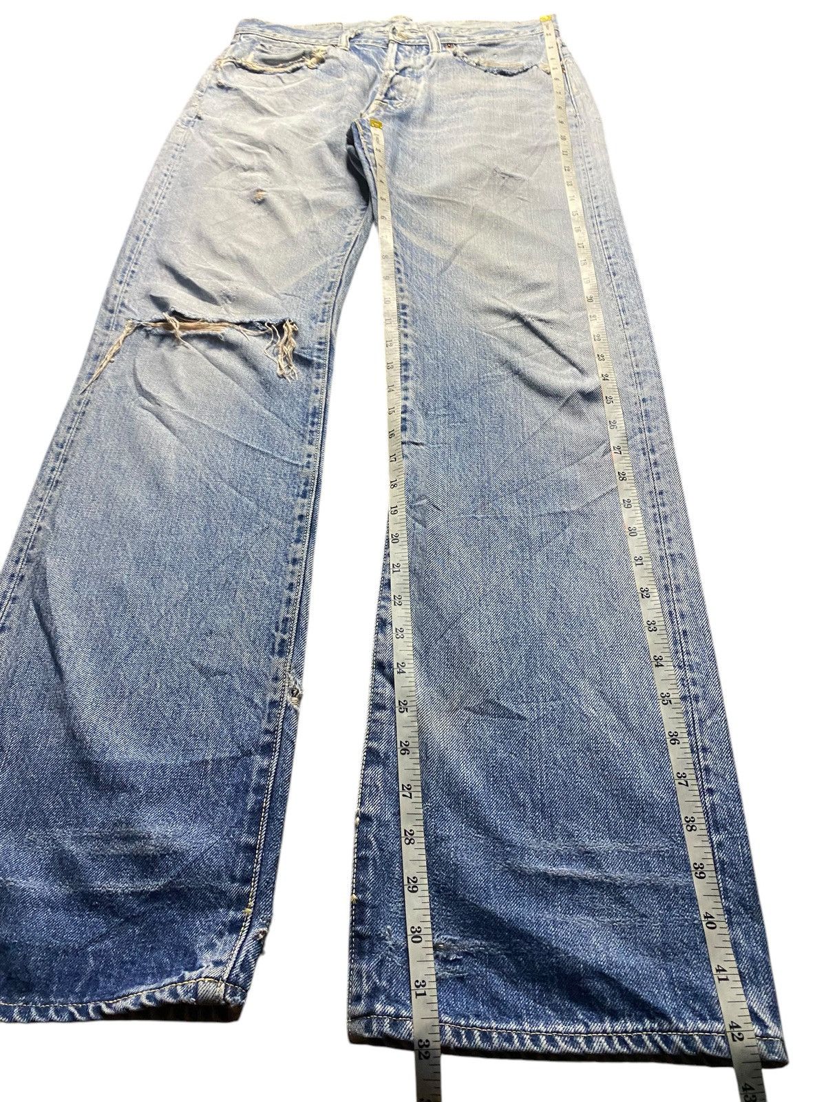 Visvim Vintage Blue Blue Japan HR Market Selvedge Distressed Jeans Size US 30 / EU 46 - 19 Thumbnail