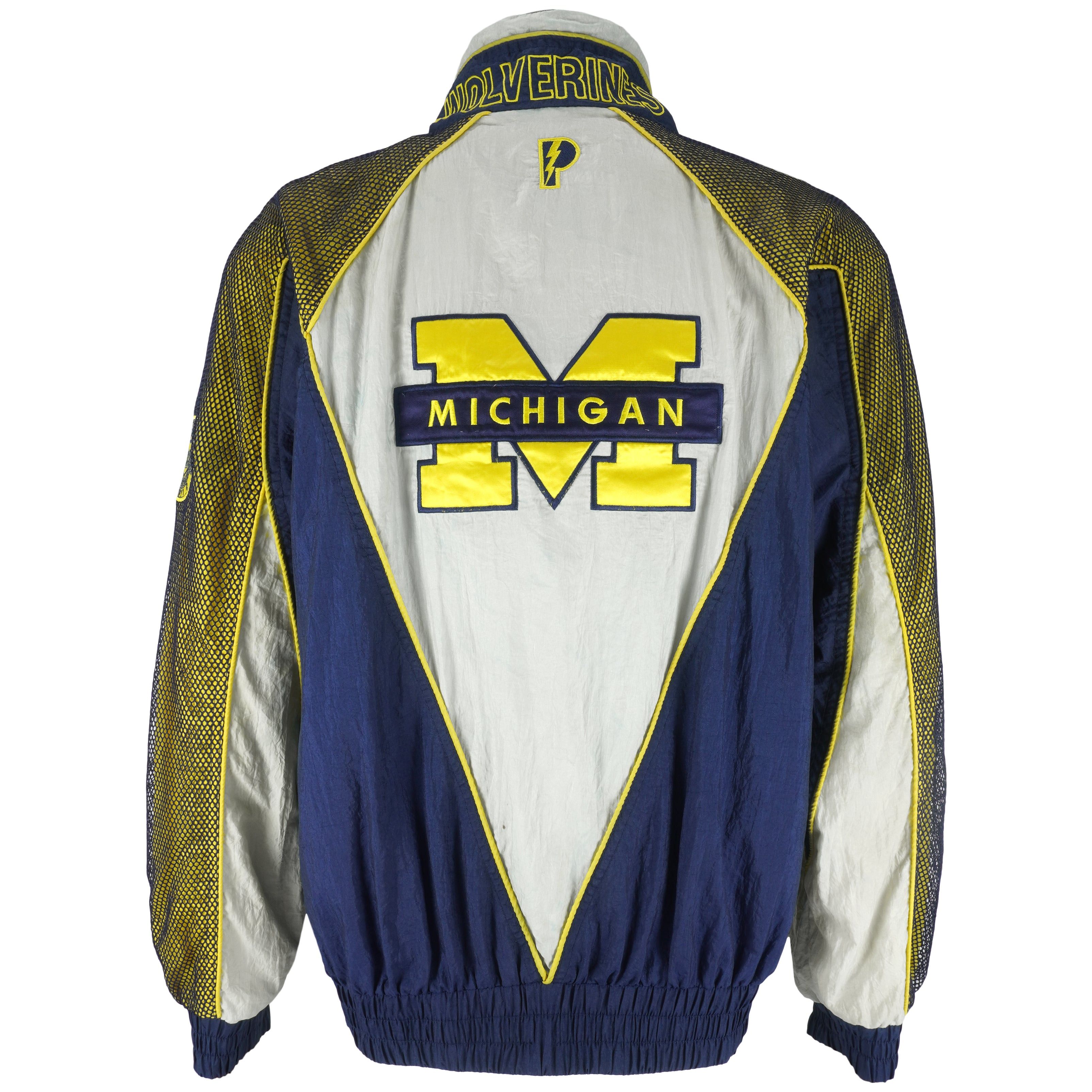 Pro Player Michigan Wolverines Mesh Zip Up Windbreaker 1990s Size US L / EU 52-54 / 3 - 1 Thumbnail