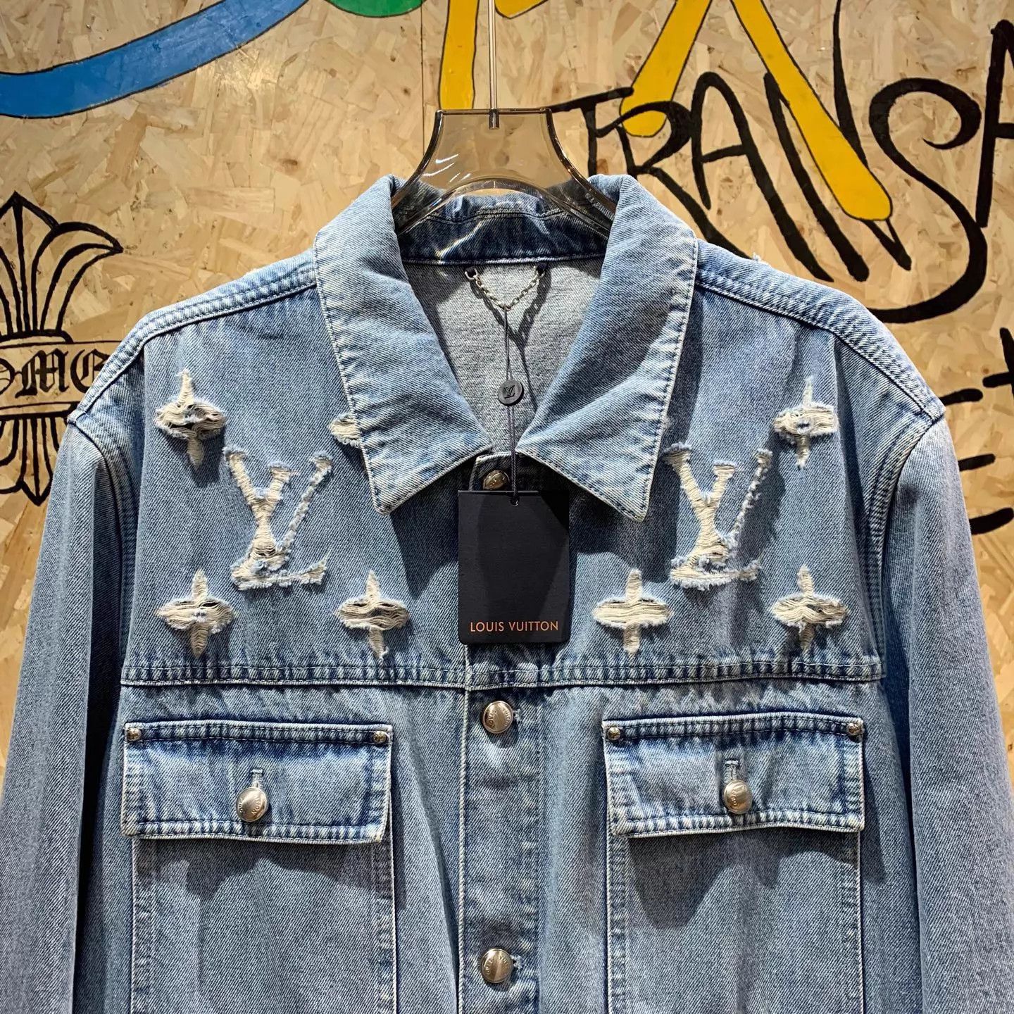 Louis Vuitton LV SS25 Distressed Logo Denim Jacket Size US XXL / EU 58 / 5 - 3 Thumbnail