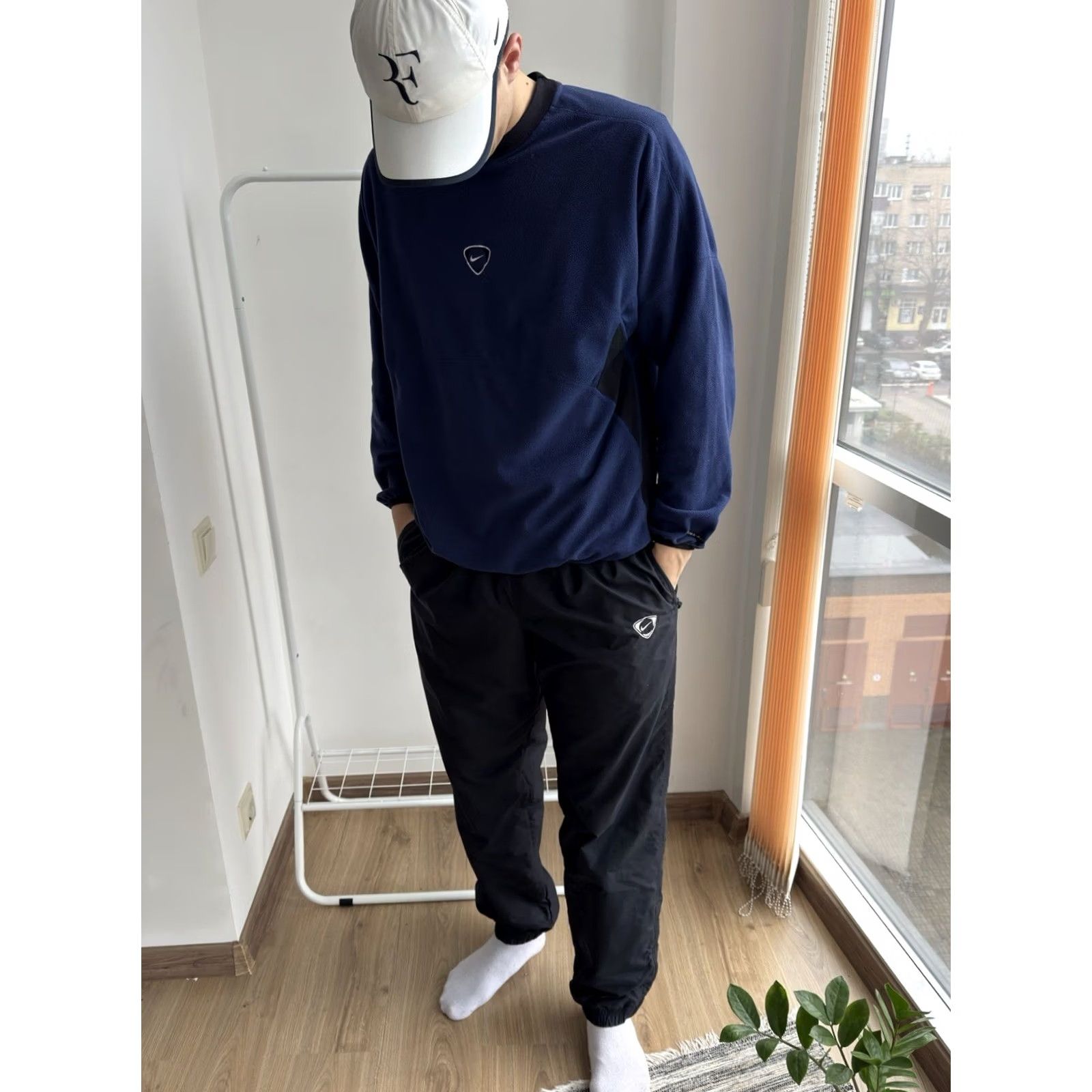 Nike Vintage Nike Track Suit Fleece Sweatshirt + Nylon Pants XL Men Size US XL / EU 56 / 4 - 2 Thumbnail