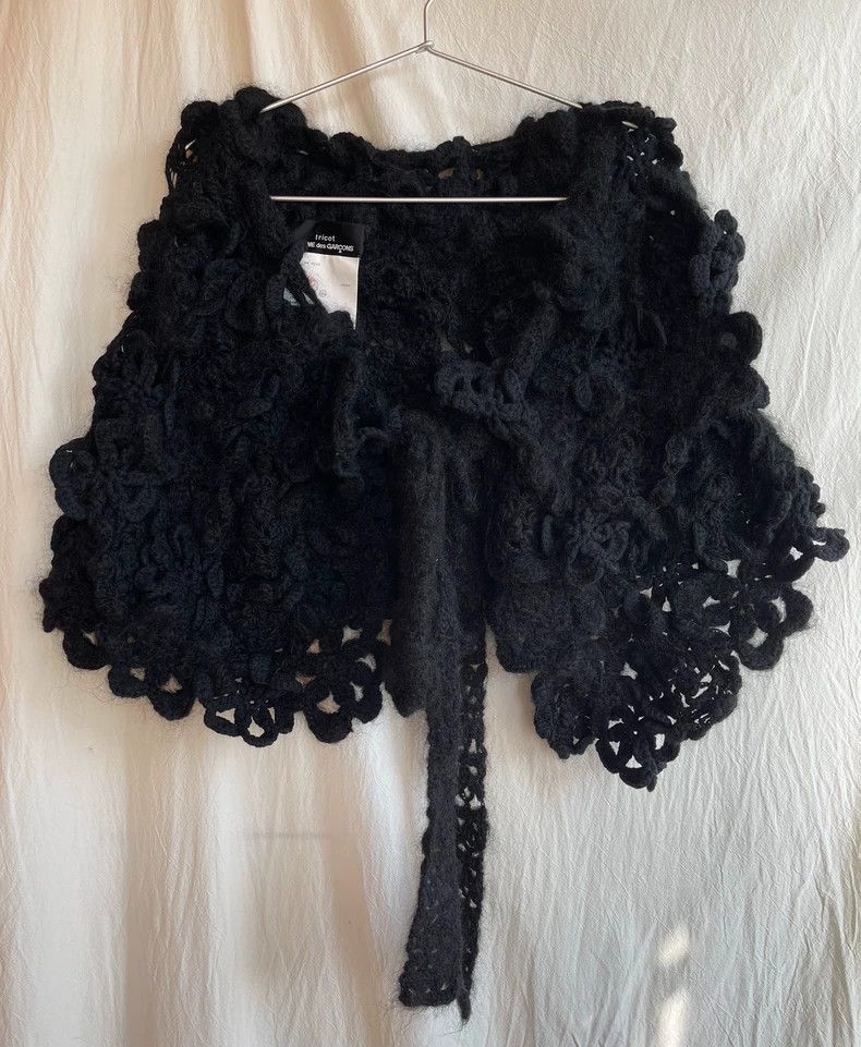 Comme des Garcons Comme des Garcons Black wool knitted crochet lace scarf sh Size ONE SIZE - 7 Thumbnail