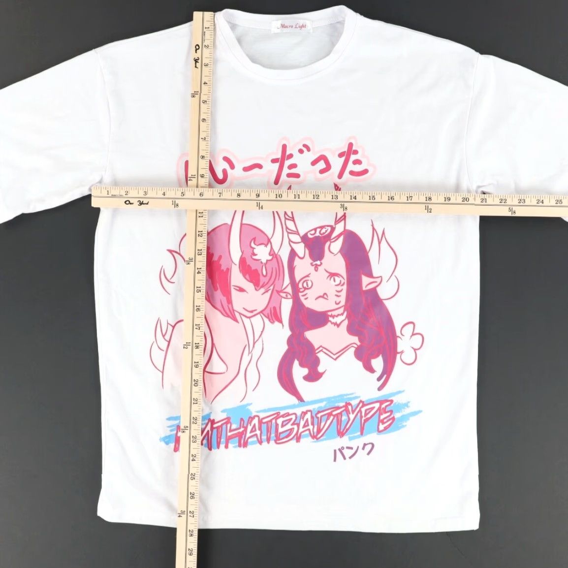 Macron Macro Light Anime Devil I'm That Bad Type Solid T-Shirt White Men's L Size US L / EU 52-54 / 3 - 3 Thumbnail