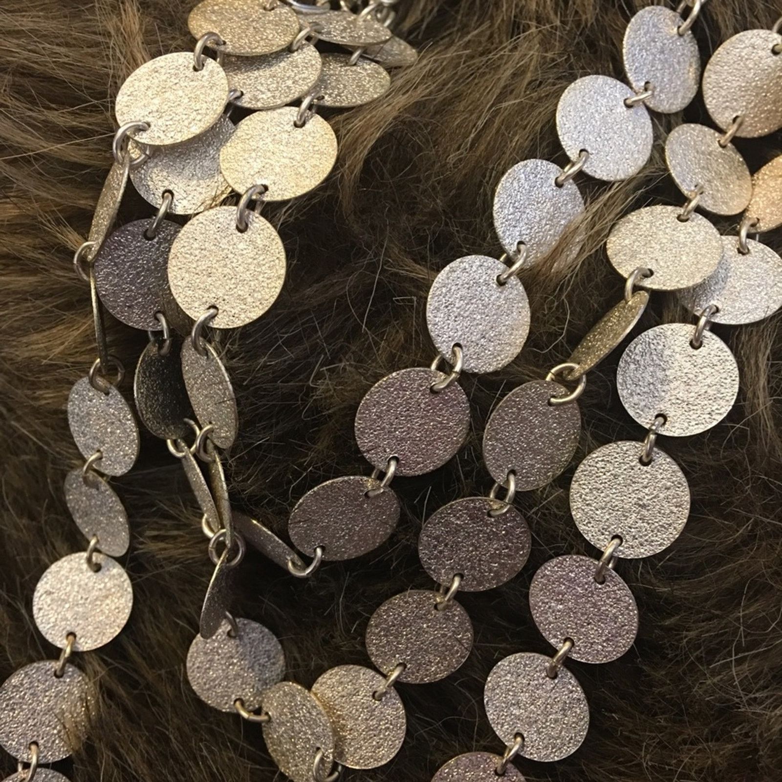 Jewelry NY&Co silver tone coin disc layered necklace Size ONE SIZE - 6 Thumbnail