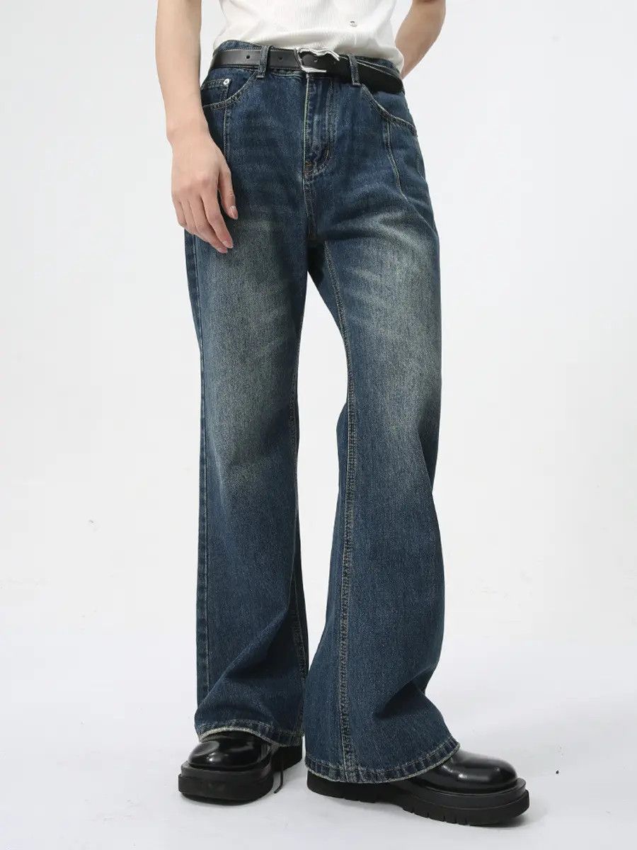 Japanese Brand Retro loose straight leg micro flared jeans Size US 32 / EU 48 - 6 Thumbnail