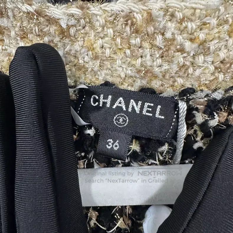 Chanel Chanel Tweed Egyptian gold silk knitted coat Size XS / US 0-2 / IT 36-38 - 3 Thumbnail