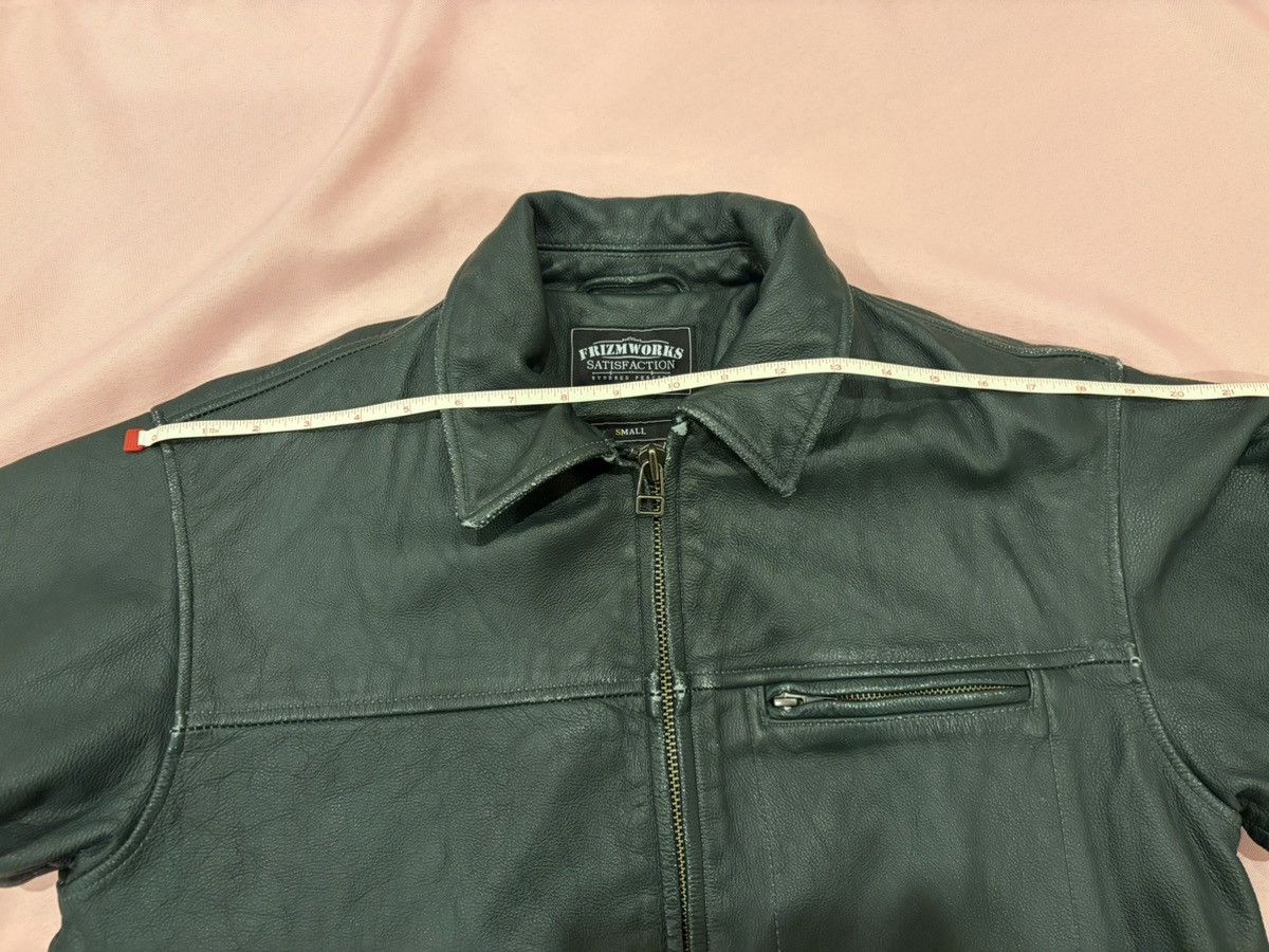 FrizmWORKS Frizmworks Destroyed Leather Jacket Washed Olive Green Size US S / EU 44-46 / 1 - 10 Thumbnail