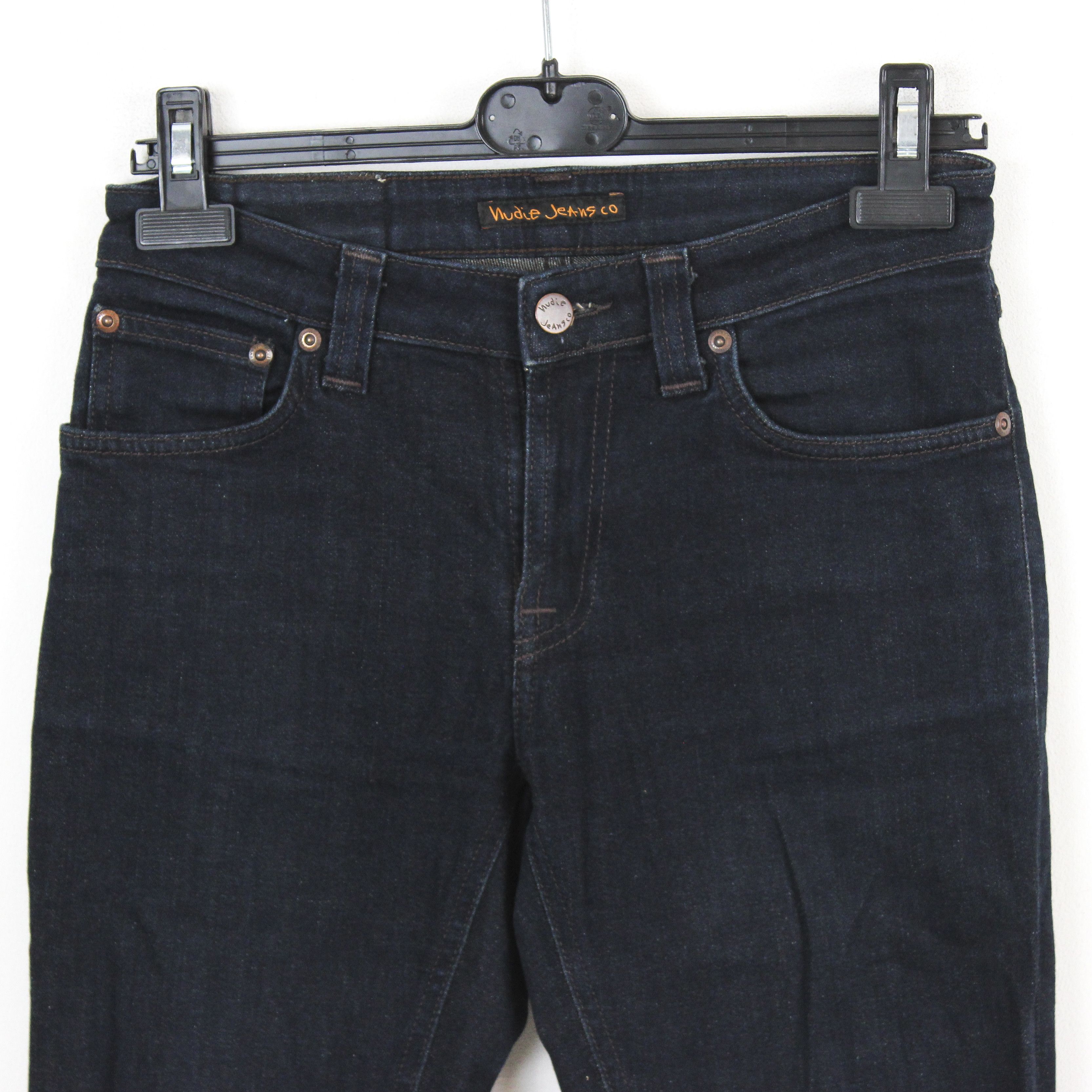 Nudie Jeans Skinny Lin Dry Steel Women W28 L32 Slim Denim Pants Low Rise Size 28" / US 6 / IT 42 - 2 Thumbnail