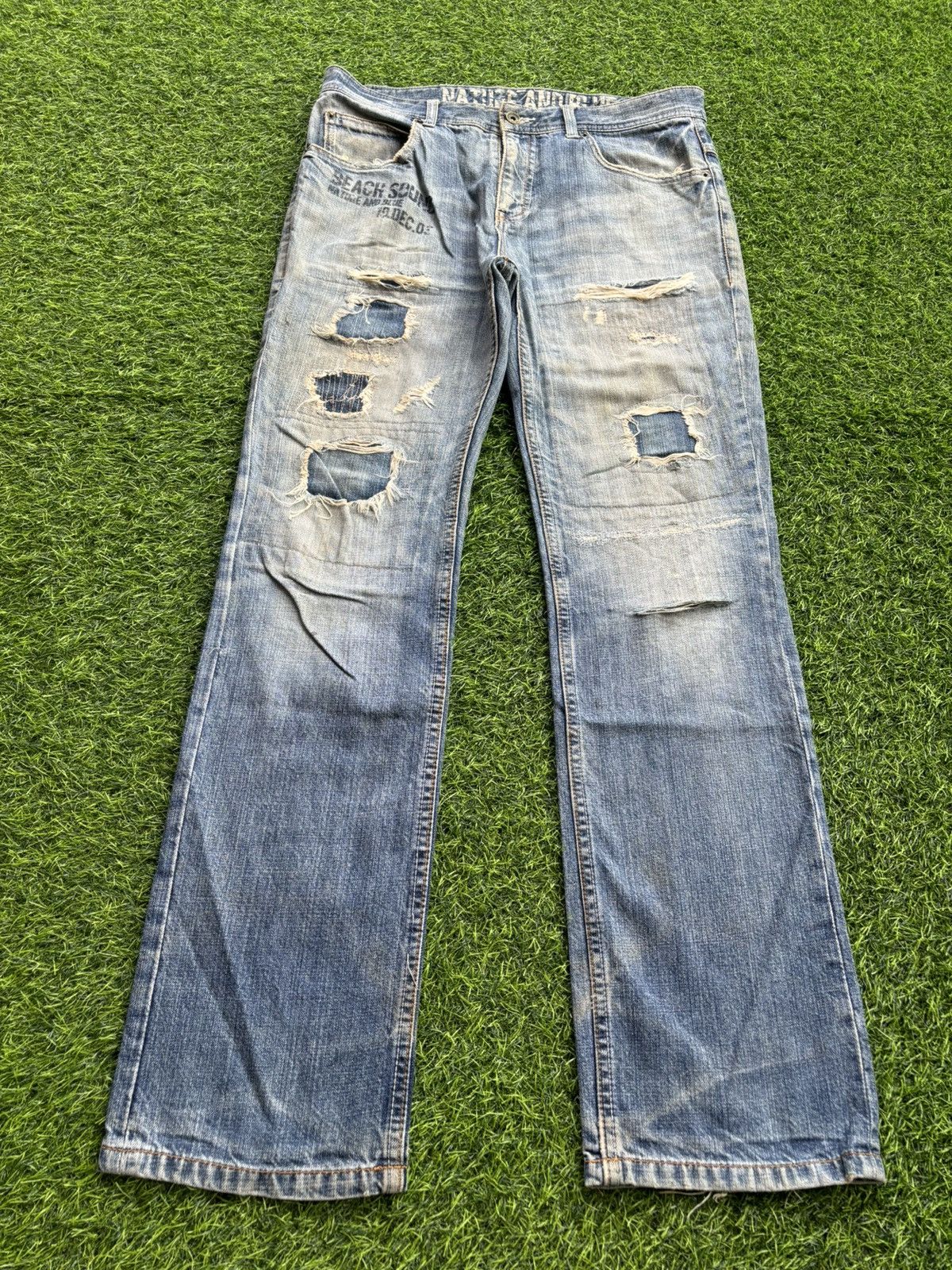 Hysteric Glamour Distressed Denim Beach Sound Jeans Size US 33 - 1 Thumbnail