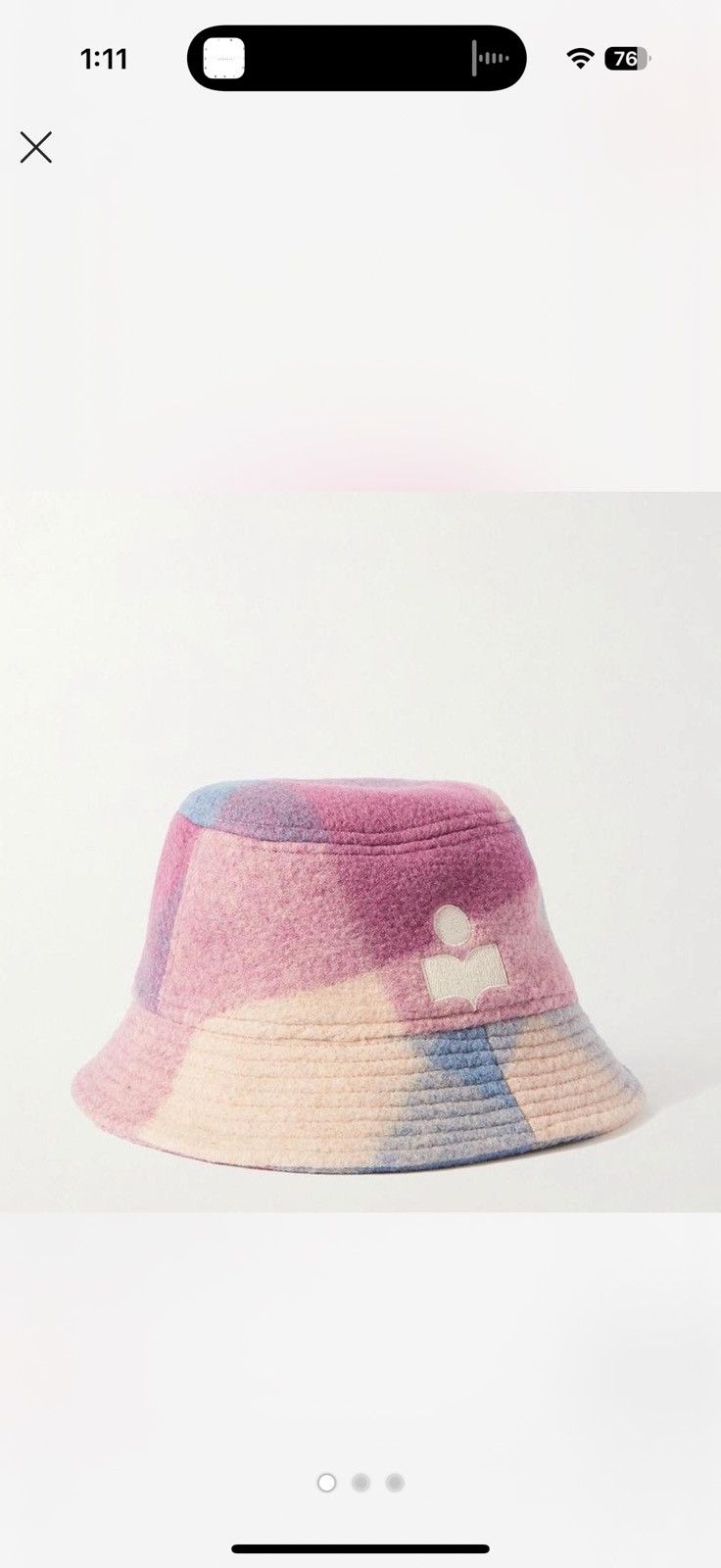 Isabel Marant Isabel Marant Haley Checked Wool Blend Bucket Hat Size ONE SIZE - 1 Thumbnail