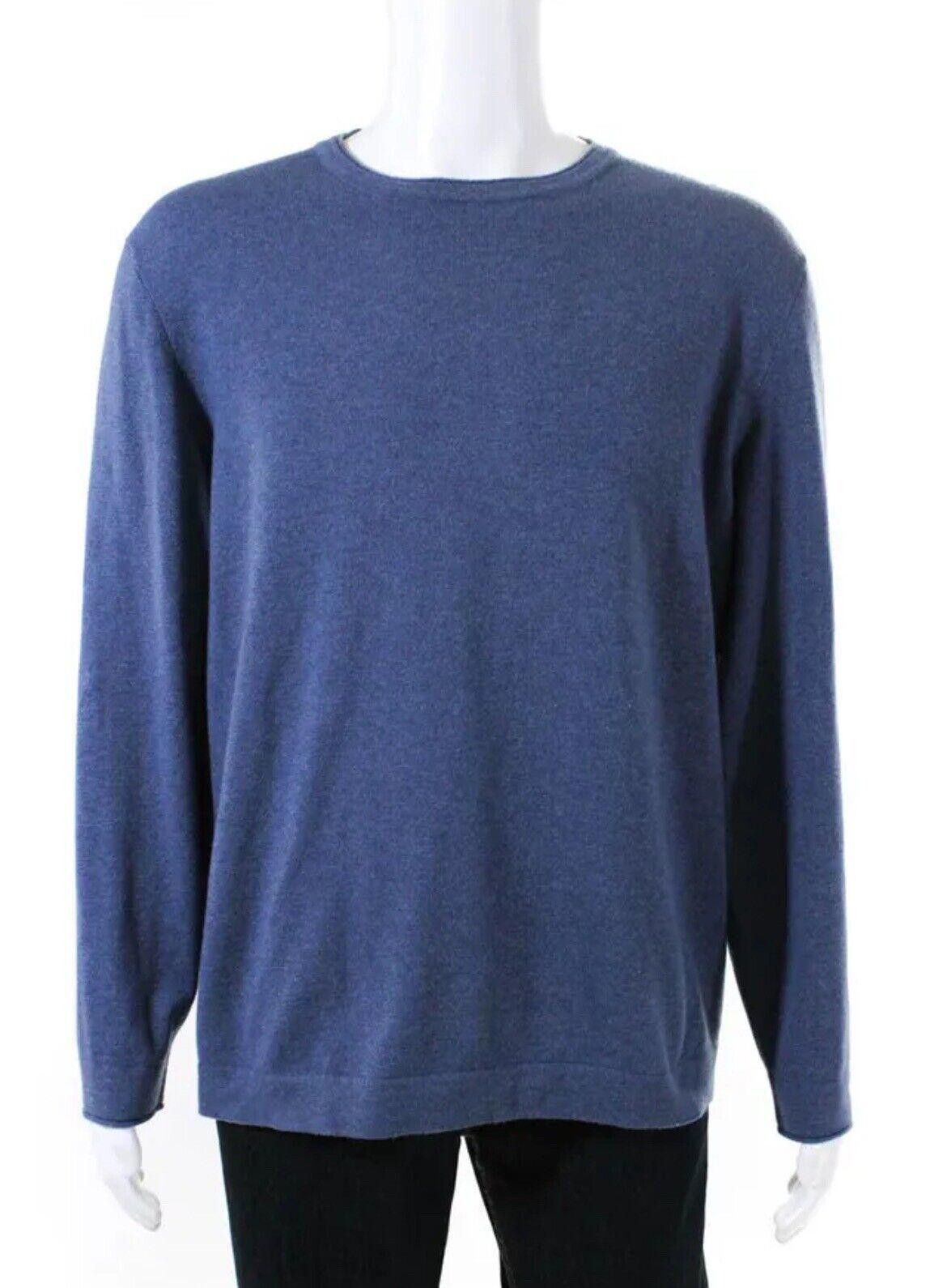 image of Brunello Cucinelli Cashmere Wool Silk Sweater Blue Eur52/l, Men's (Size Large)