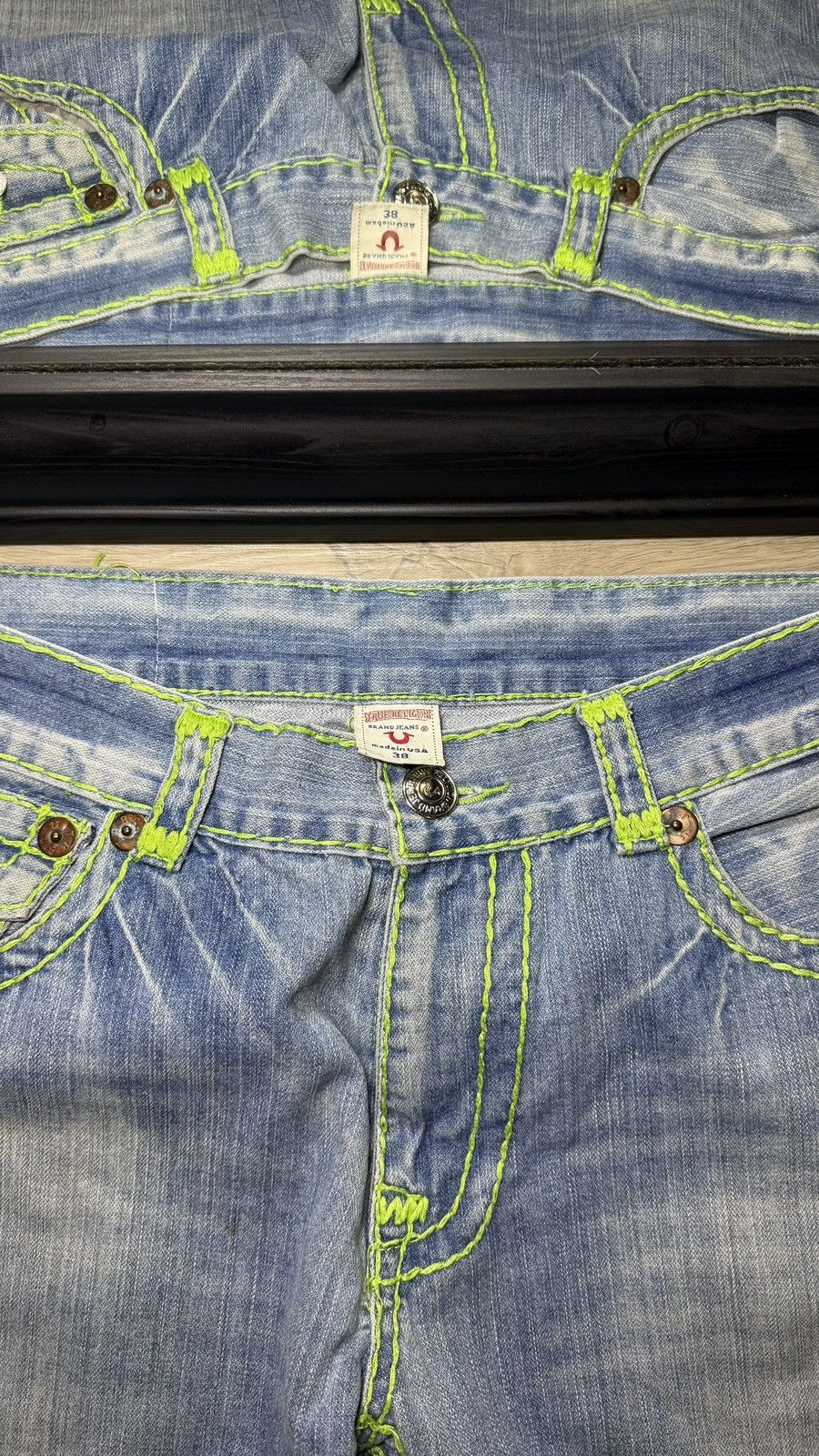 True Religion Y2K 2000s True Religion Billy SuperT 38 x 30 Acid Wash Denim Size US 38 / EU 54 - 4 Thumbnail