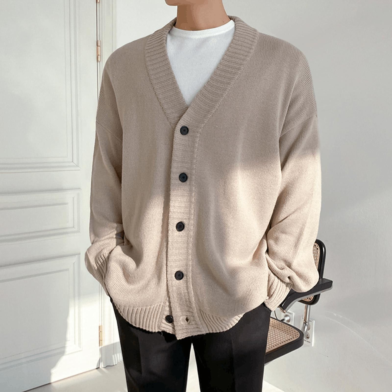 Other Gray Knit Button Up Cardigan Sweater Size US L / EU 52-54 / 3 - 1 Thumbnail